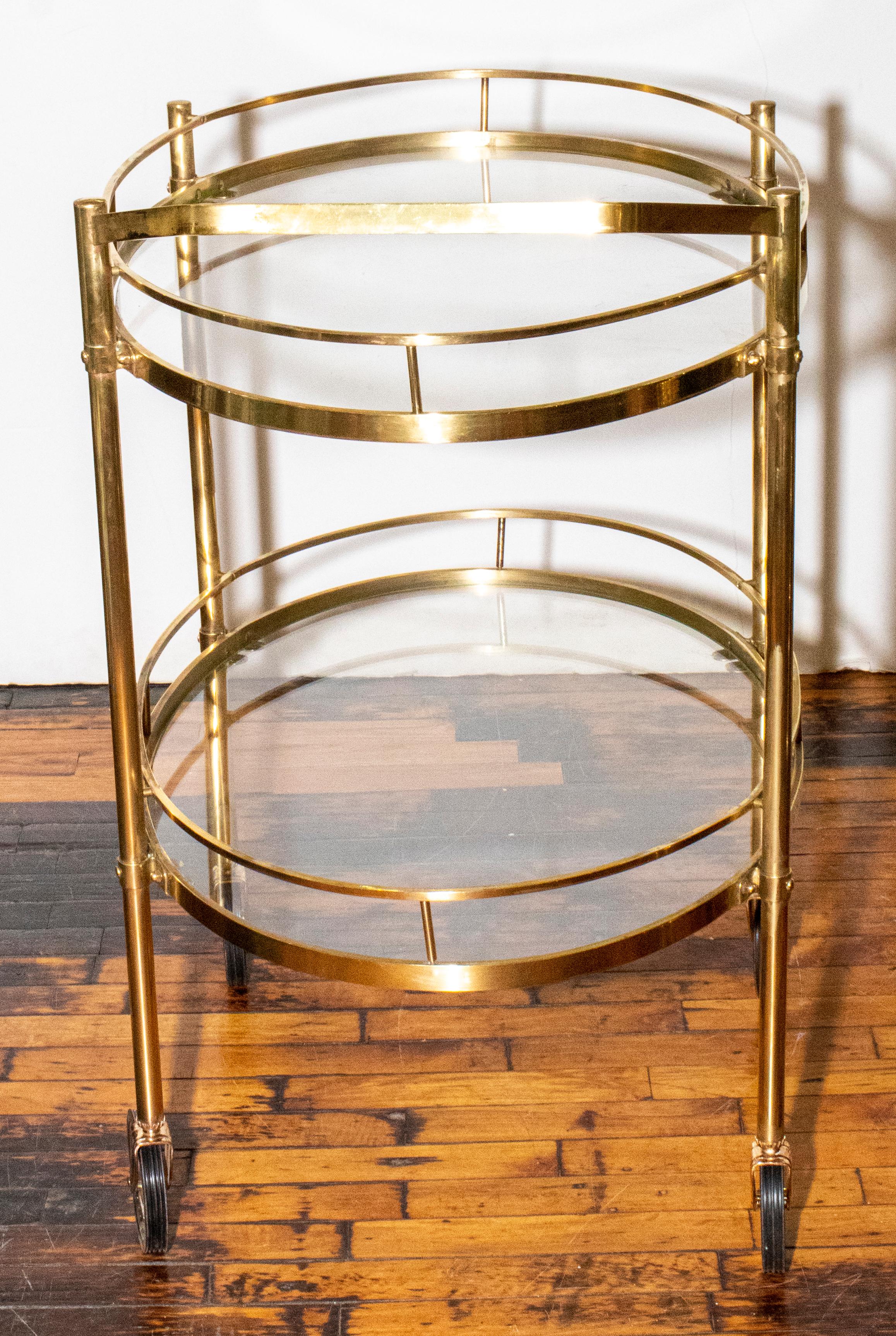 Brass Bar Cart In Good Condition In New York, NY