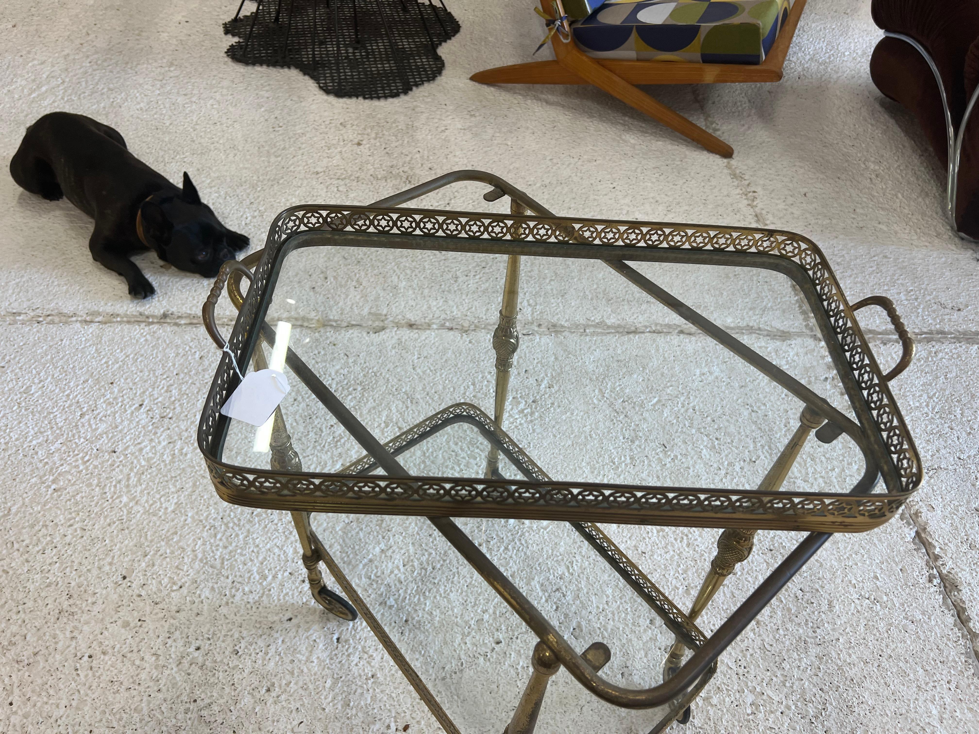 20th Century Brass Bar Carts , 1950 France For Sale