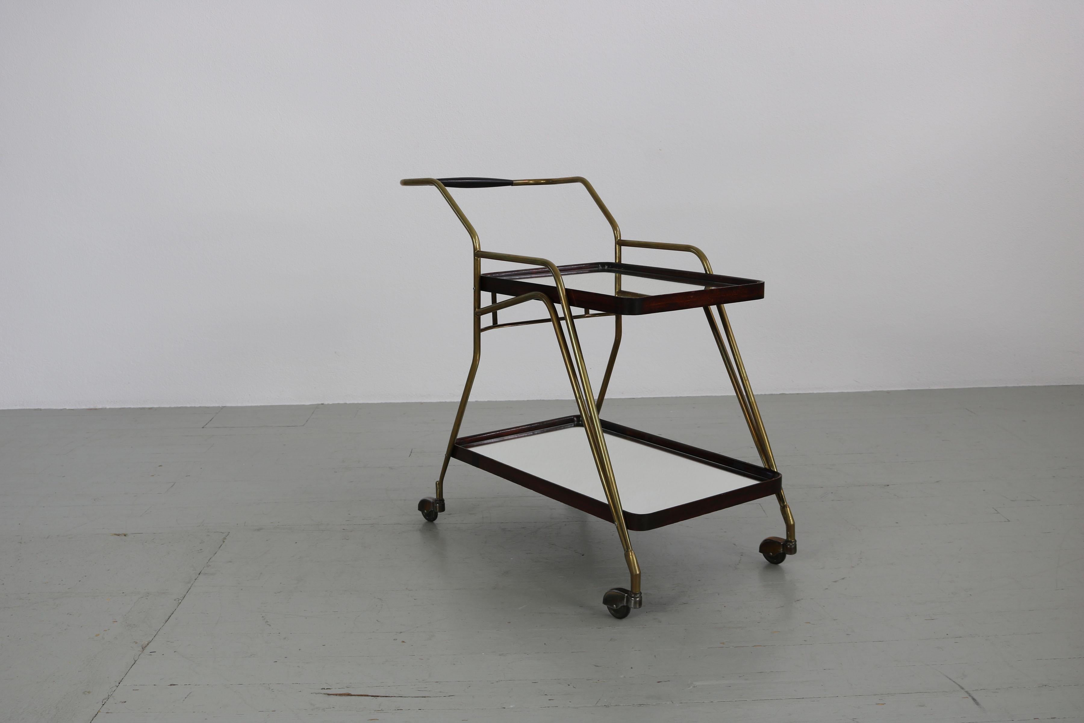Brass Bar Trolley, Italy 1950s In Good Condition In Wolfurt, AT