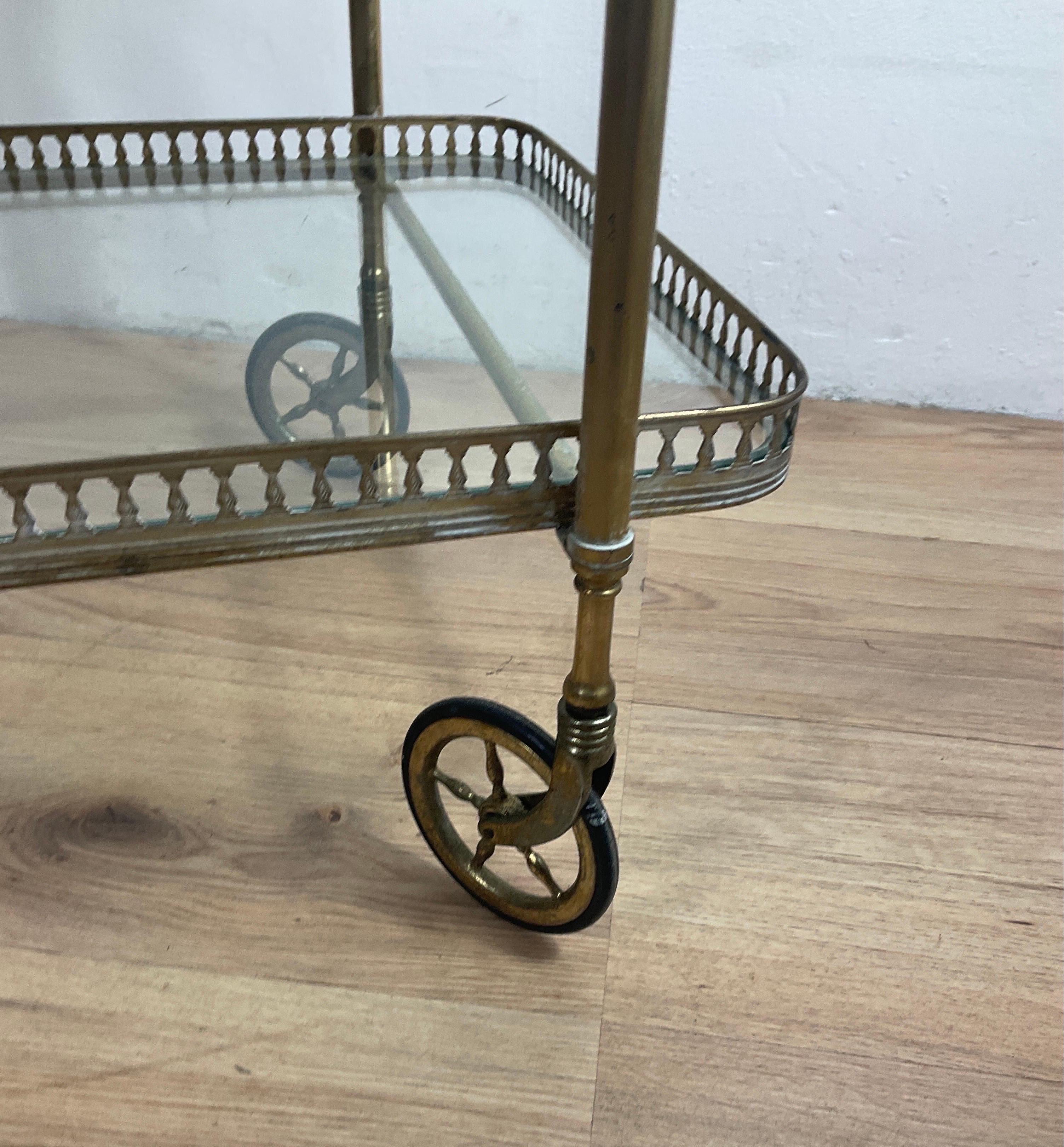 Brass Bar Trolly of 50s by Cesare Lacca In Good Condition In Catania, IT