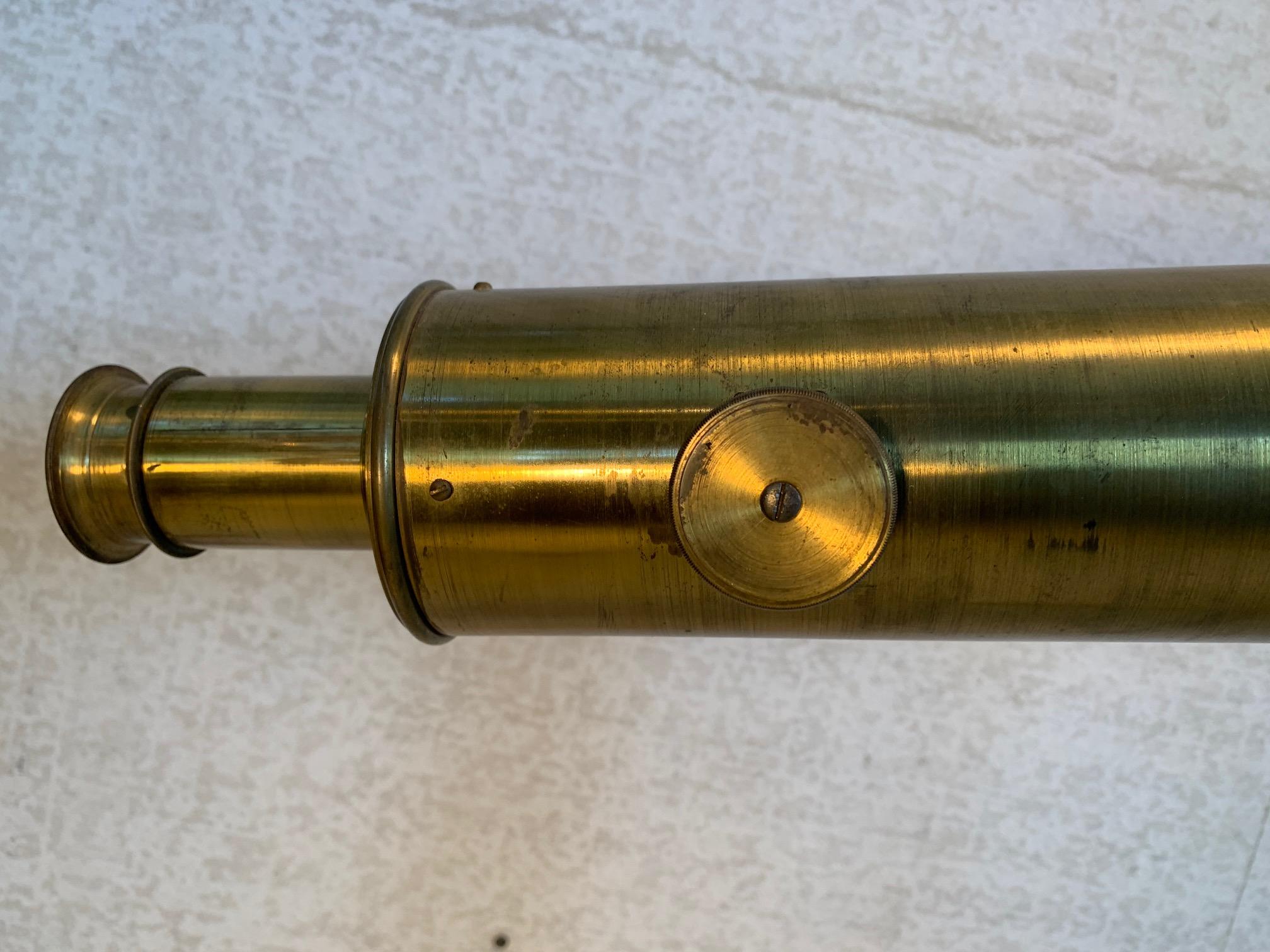 Early 20th Century Brass, Bardou and Son Telescope Badged James W. Queen and Co. For Sale