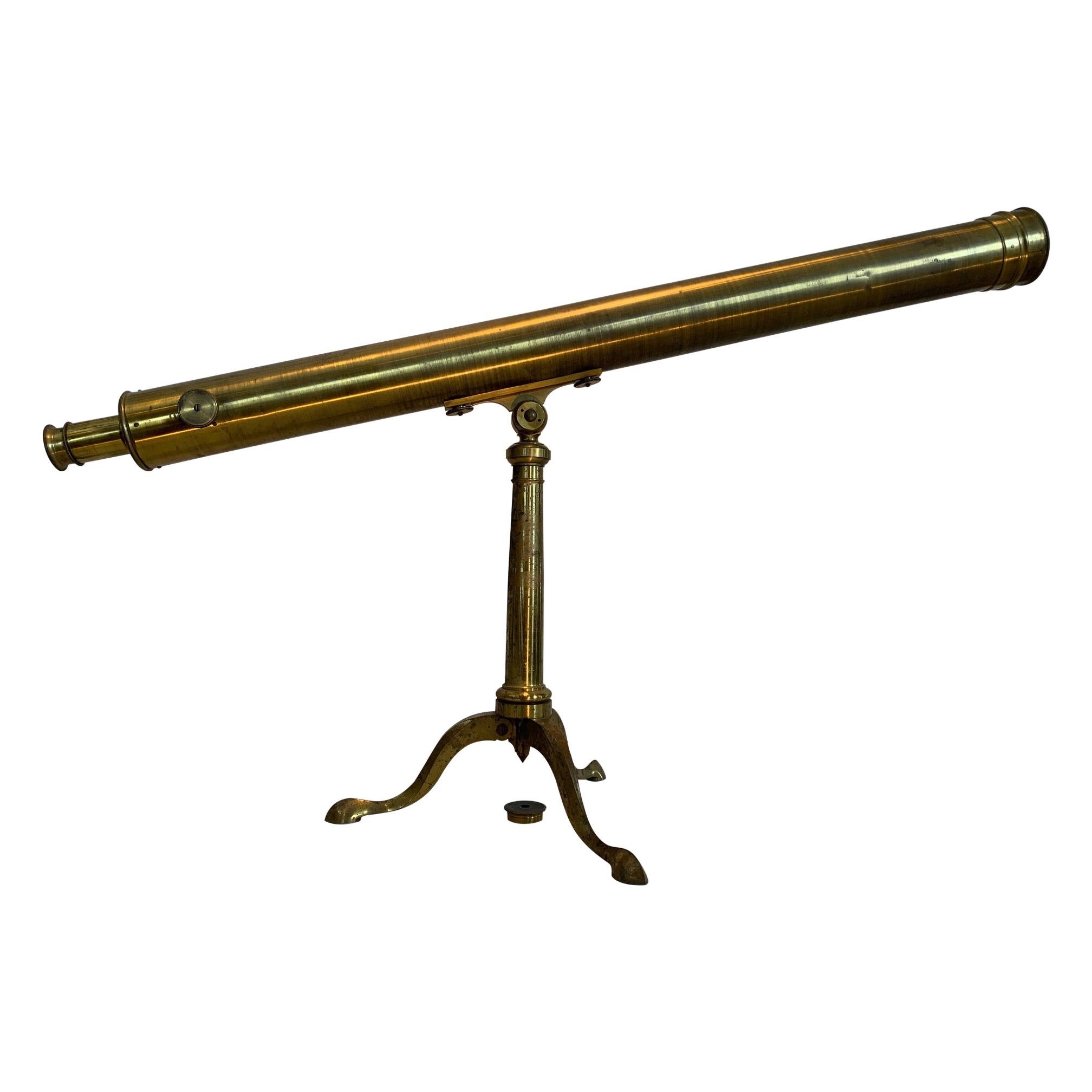 Brass, Bardou and Son Telescope Badged James W. Queen and Co. For Sale