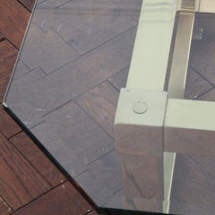 Brass Base Glass-Top Coffee Table