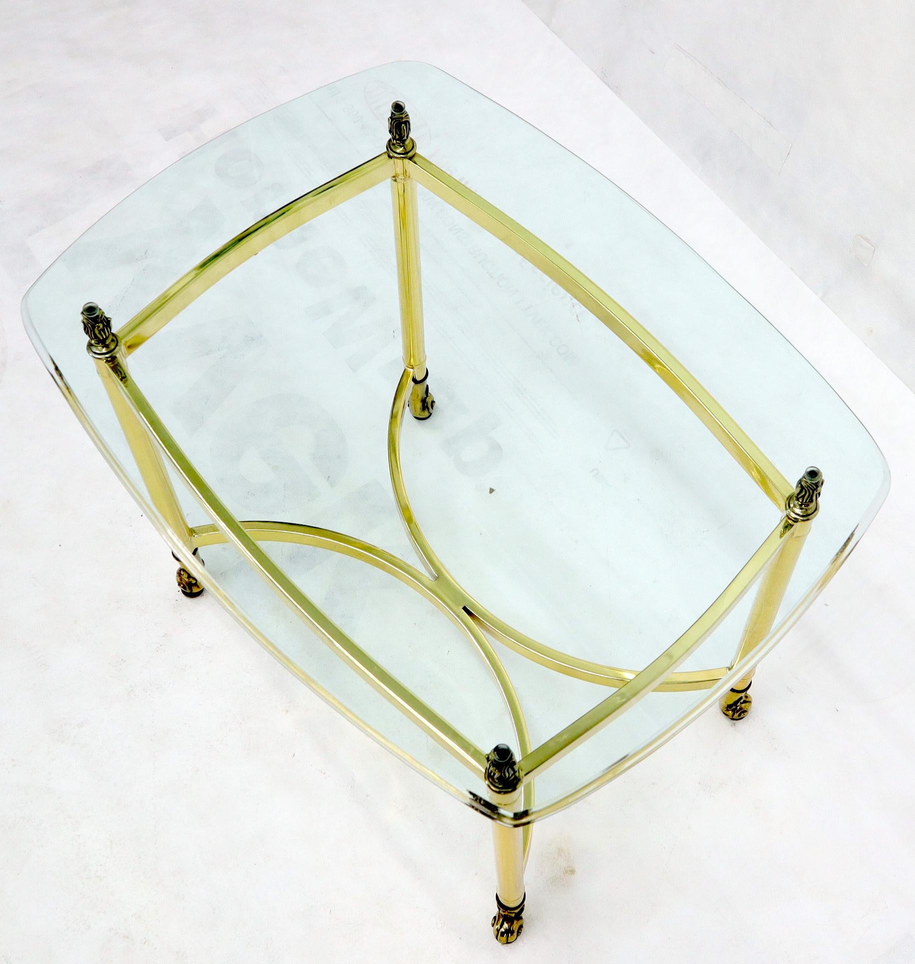 rectangular brass and glass coffee table