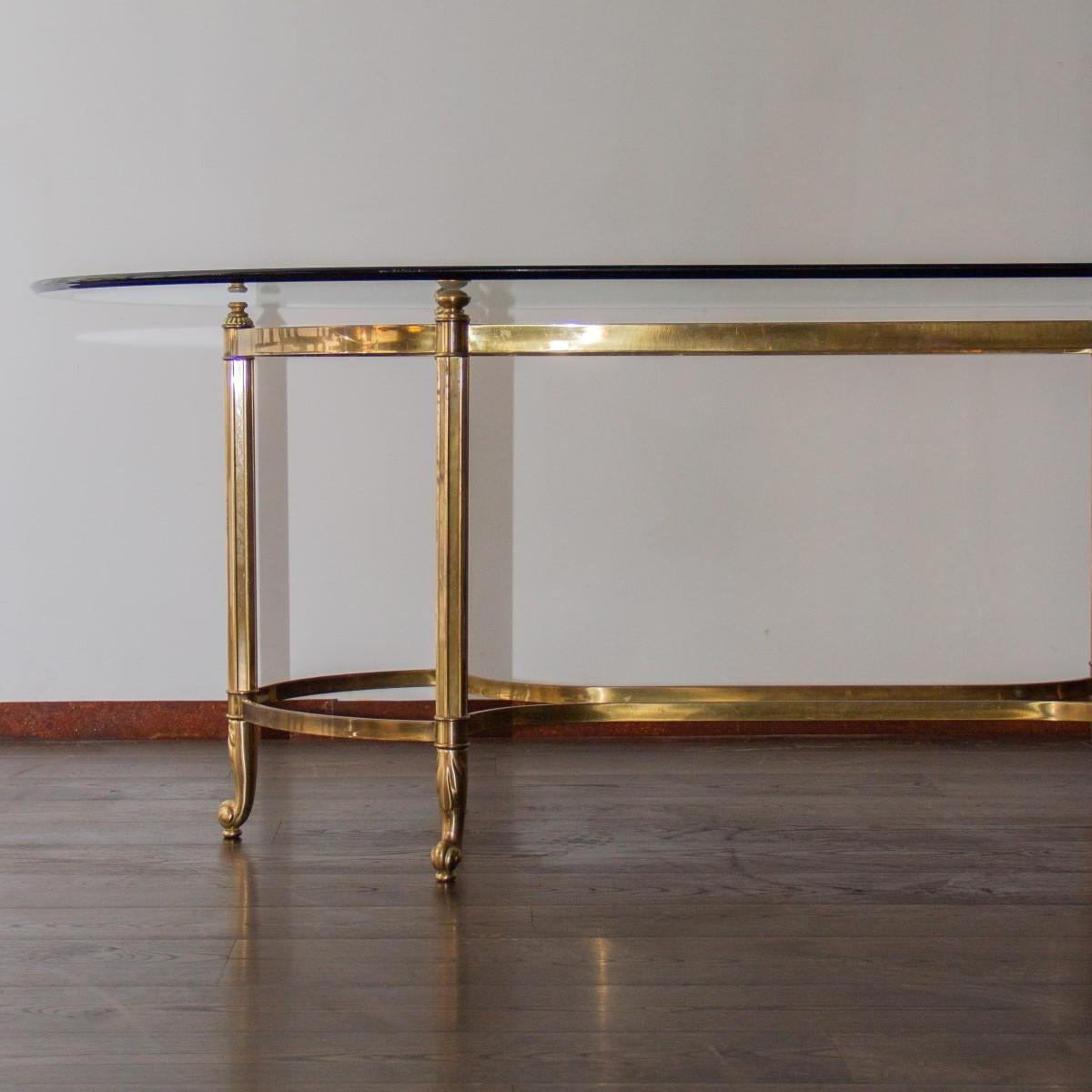 Mid-20th Century Brass Based Brass Desk/Centre Table, 1960s