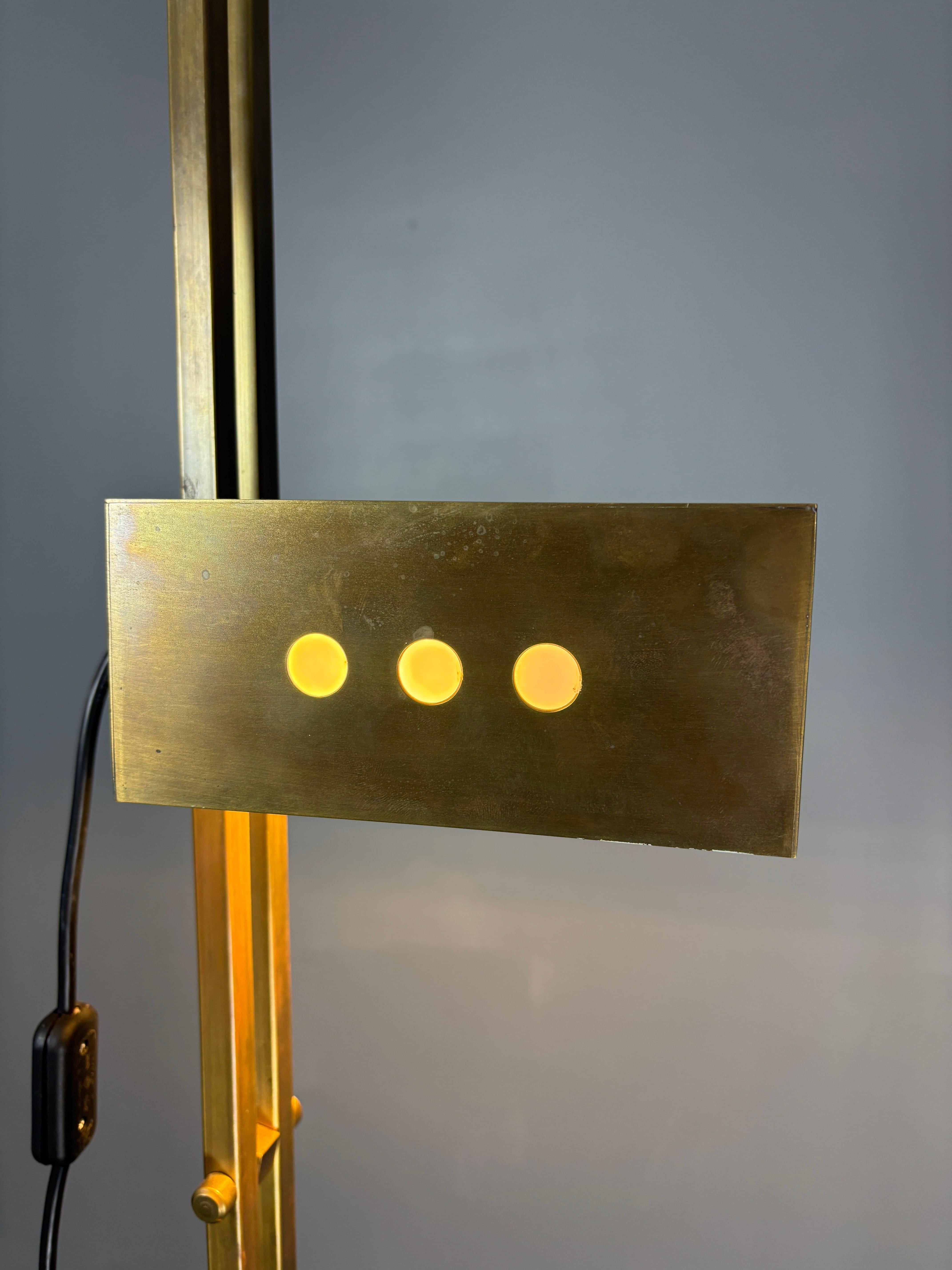 Brass Bauhaus Art Deco adjustable floor lamp in the style of Marcel Breuer For Sale 15