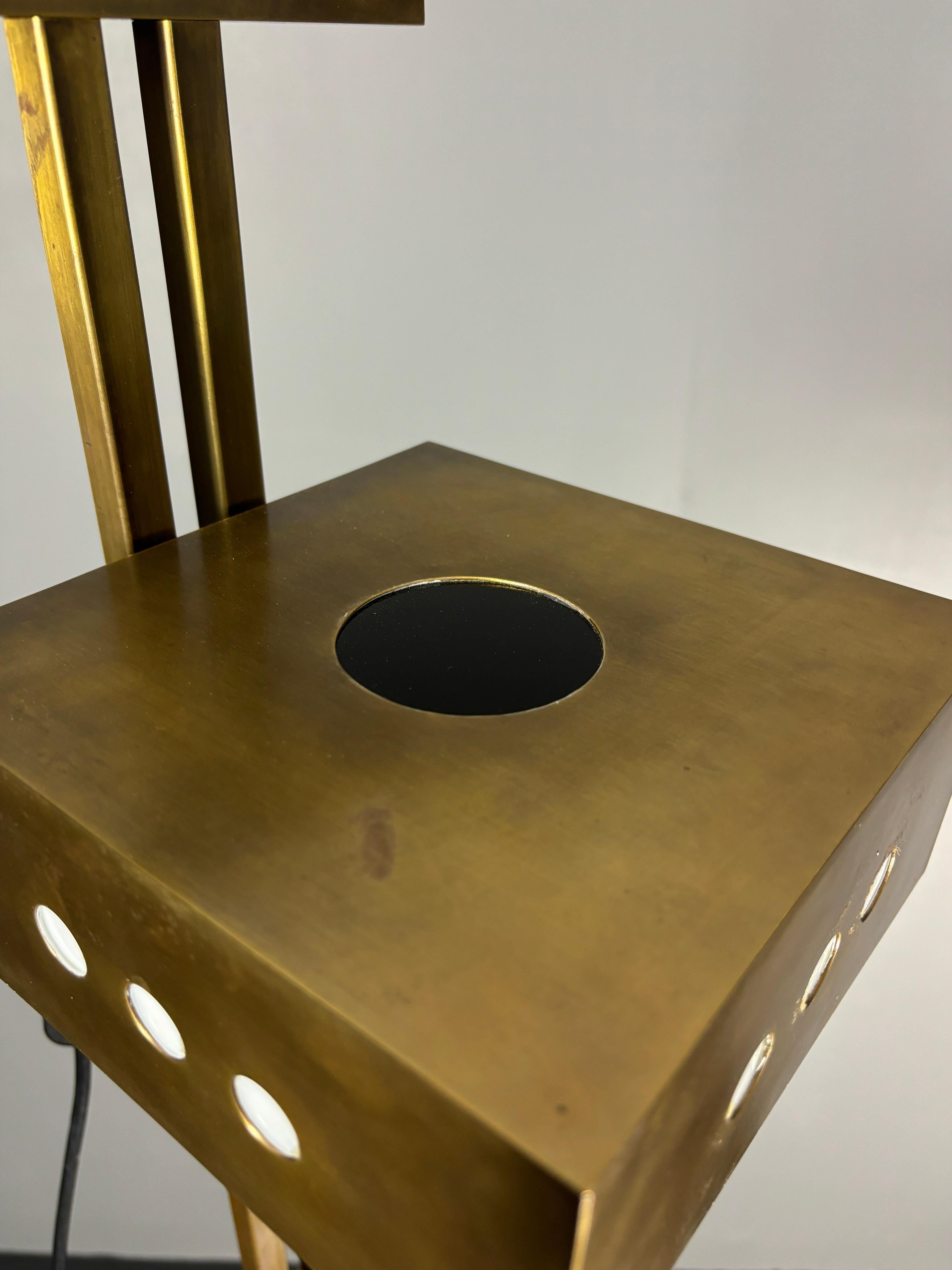 Brass Bauhaus Art Deco adjustable floor lamp in the style of Marcel Breuer For Sale 4