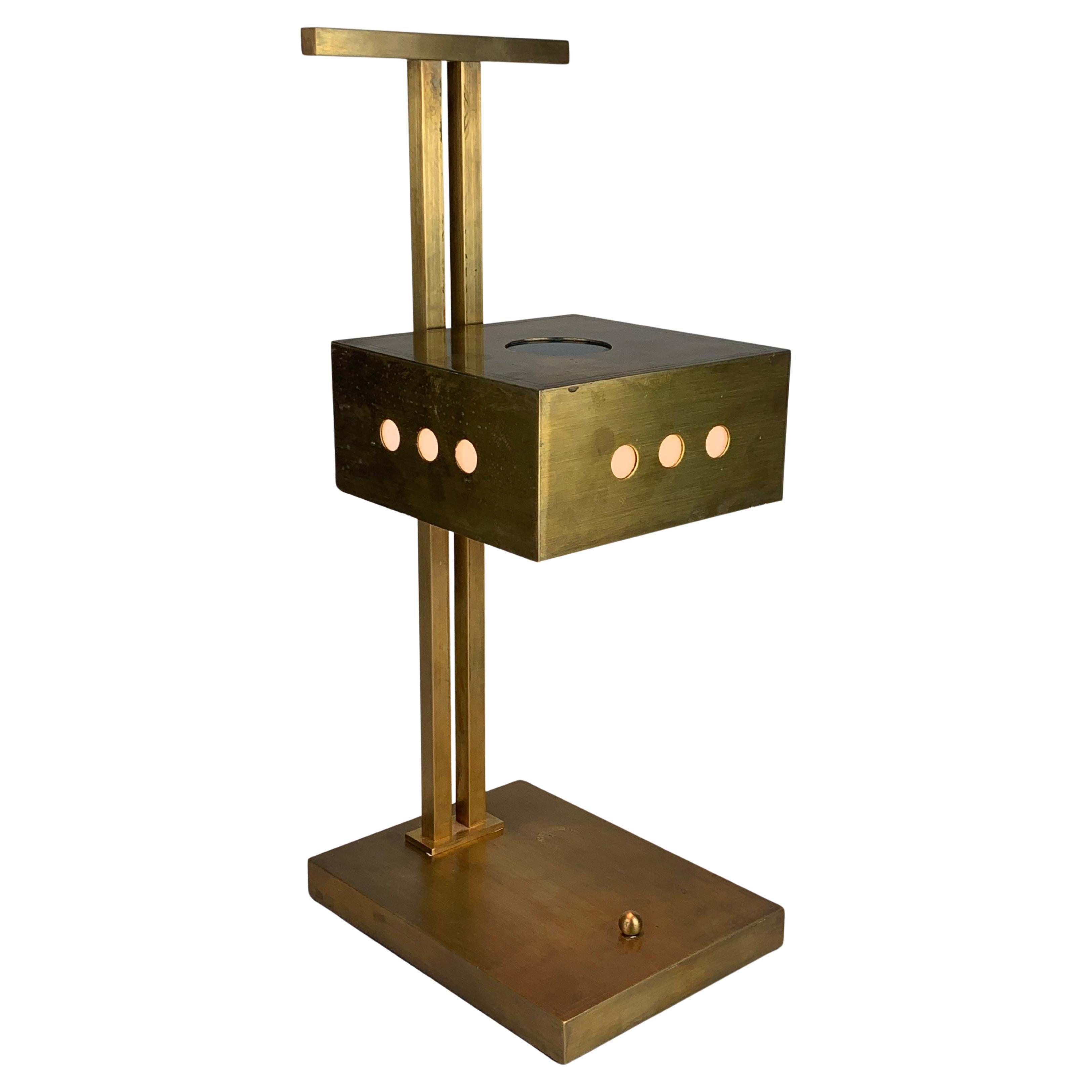 Brass Bauhaus Art Deco architectural desk or table lamp attributed Marcel Breuer