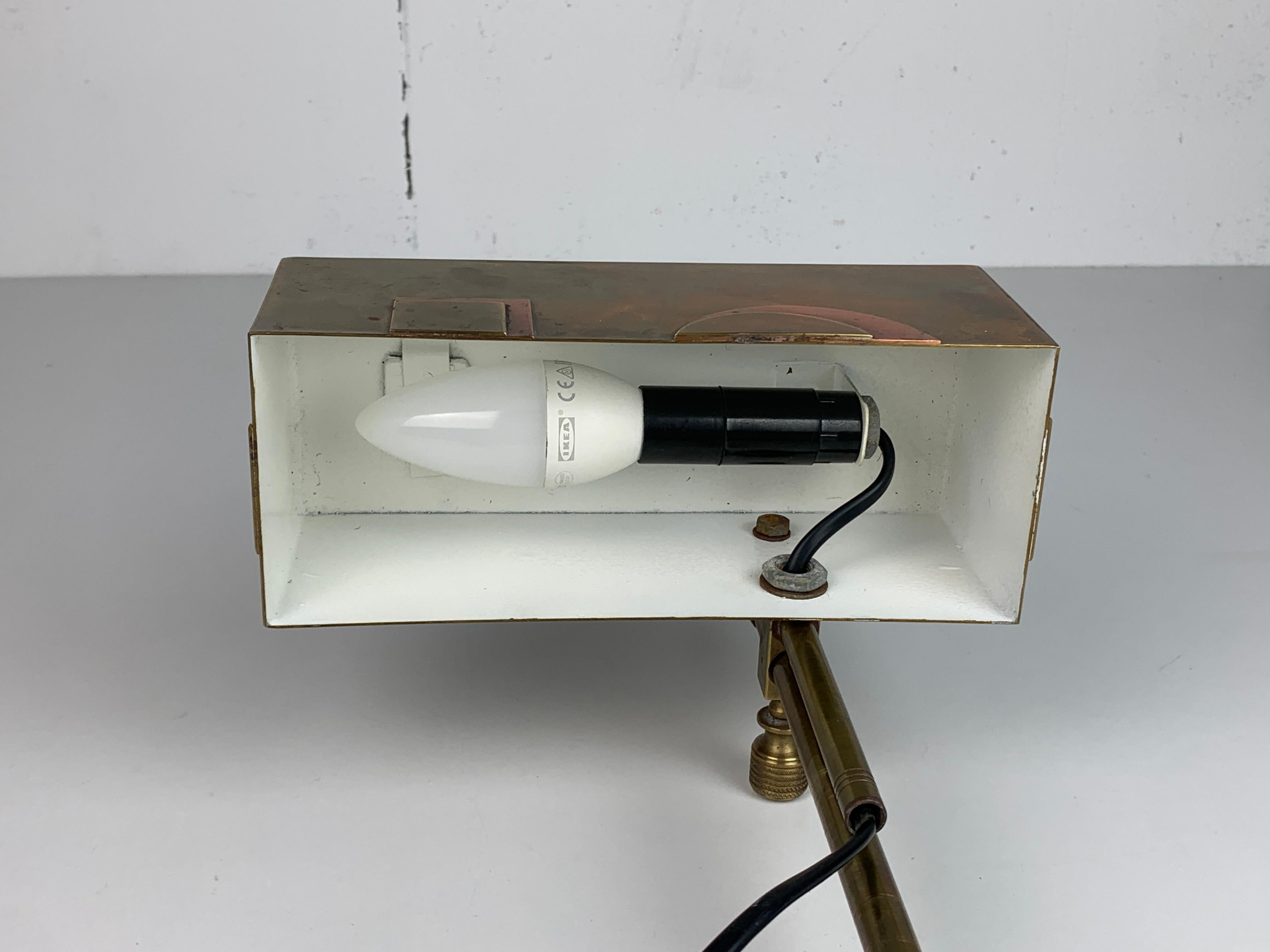 Brass Bauhaus Art Deco architectural desk or table lamp attributed Marcel Breuer For Sale 11