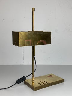 Brass Bauhaus Art Deco architectural desk or table lamp attributed Marcel Breuer