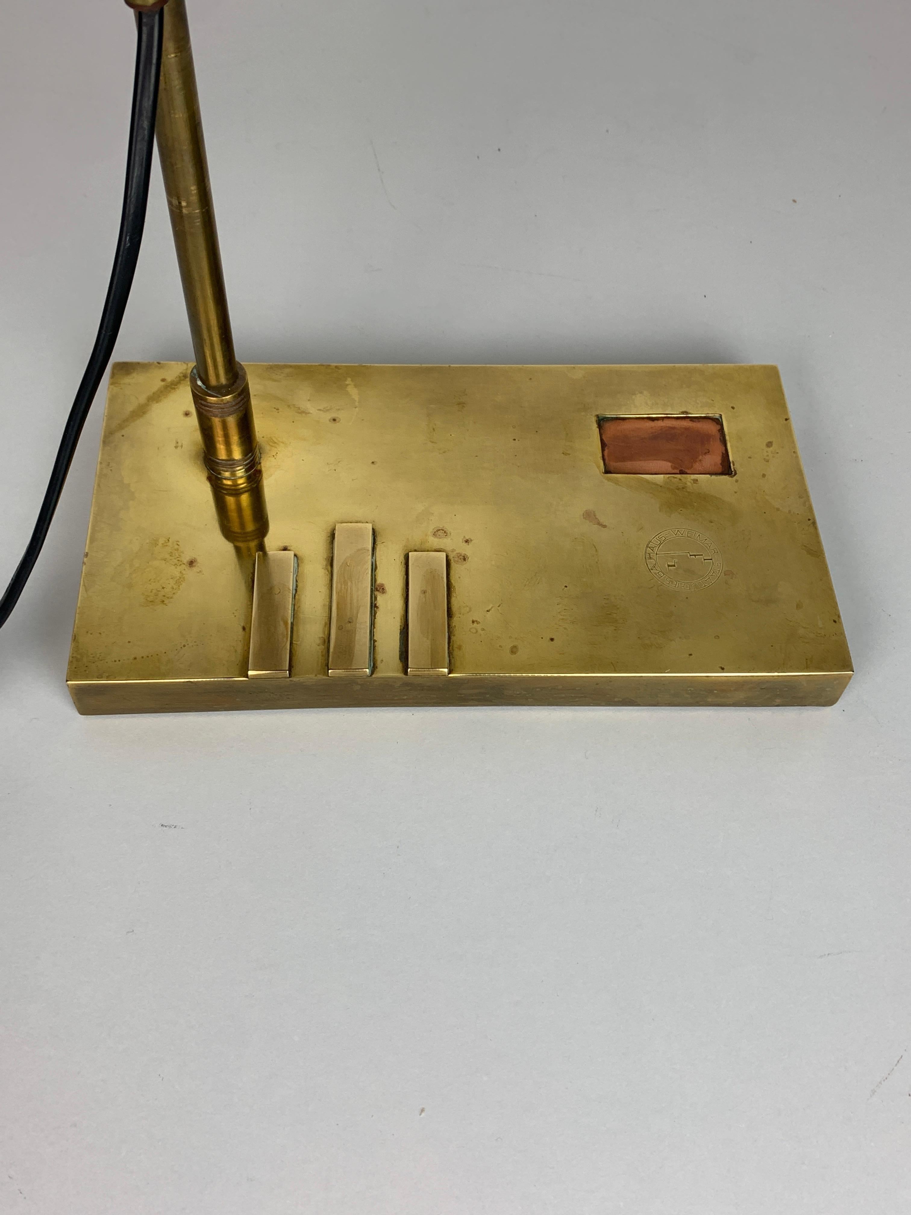 Brass Bauhaus Art Deco architectural desk or table lamp attributed Marcel Breuer For Sale 1