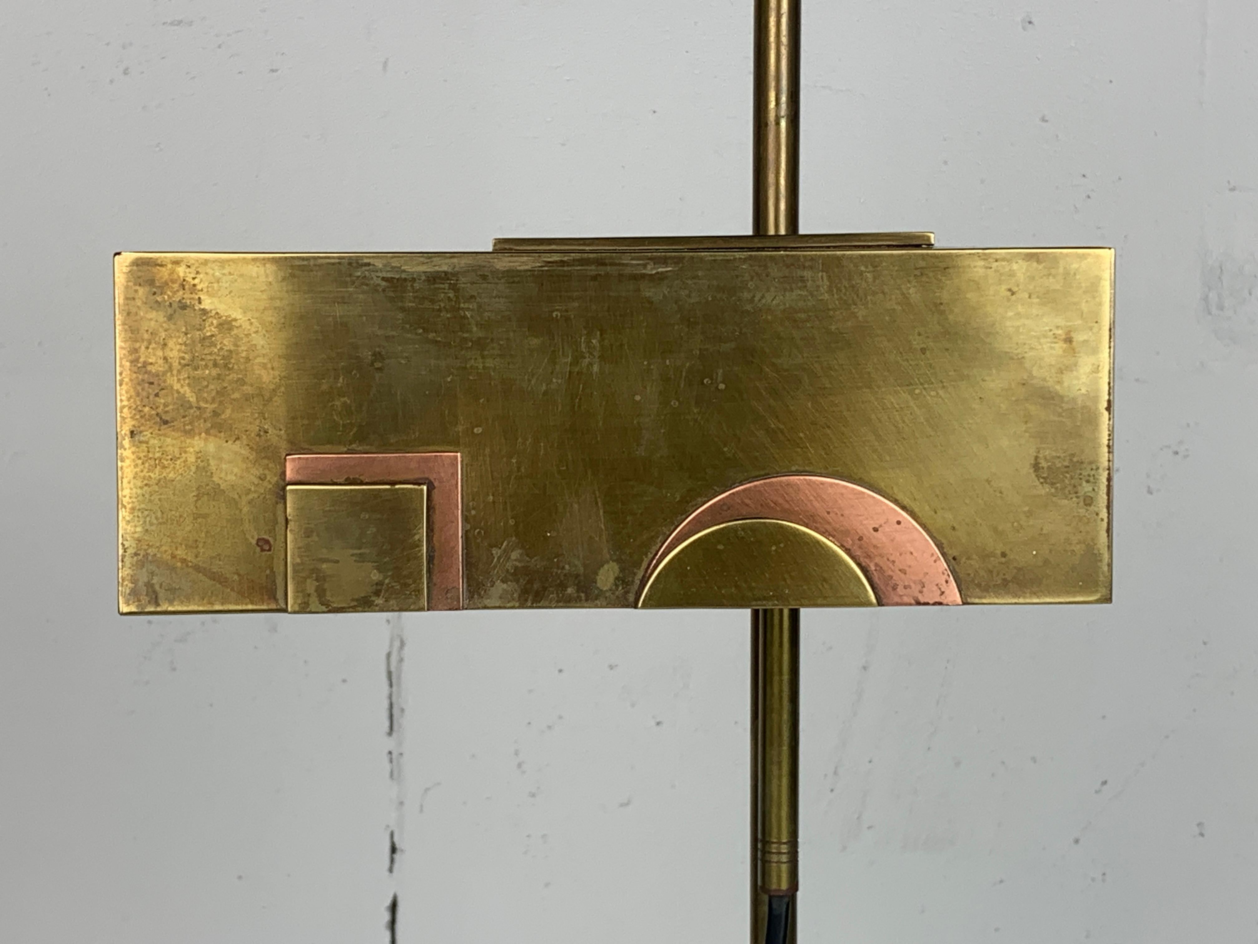 Brass Bauhaus Art Deco architectural desk or table lamp attributed Marcel Breuer For Sale 2