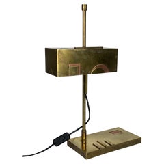 Brass Bauhaus Art Deco architectural desk or table lamp attributed Marcel Breuer