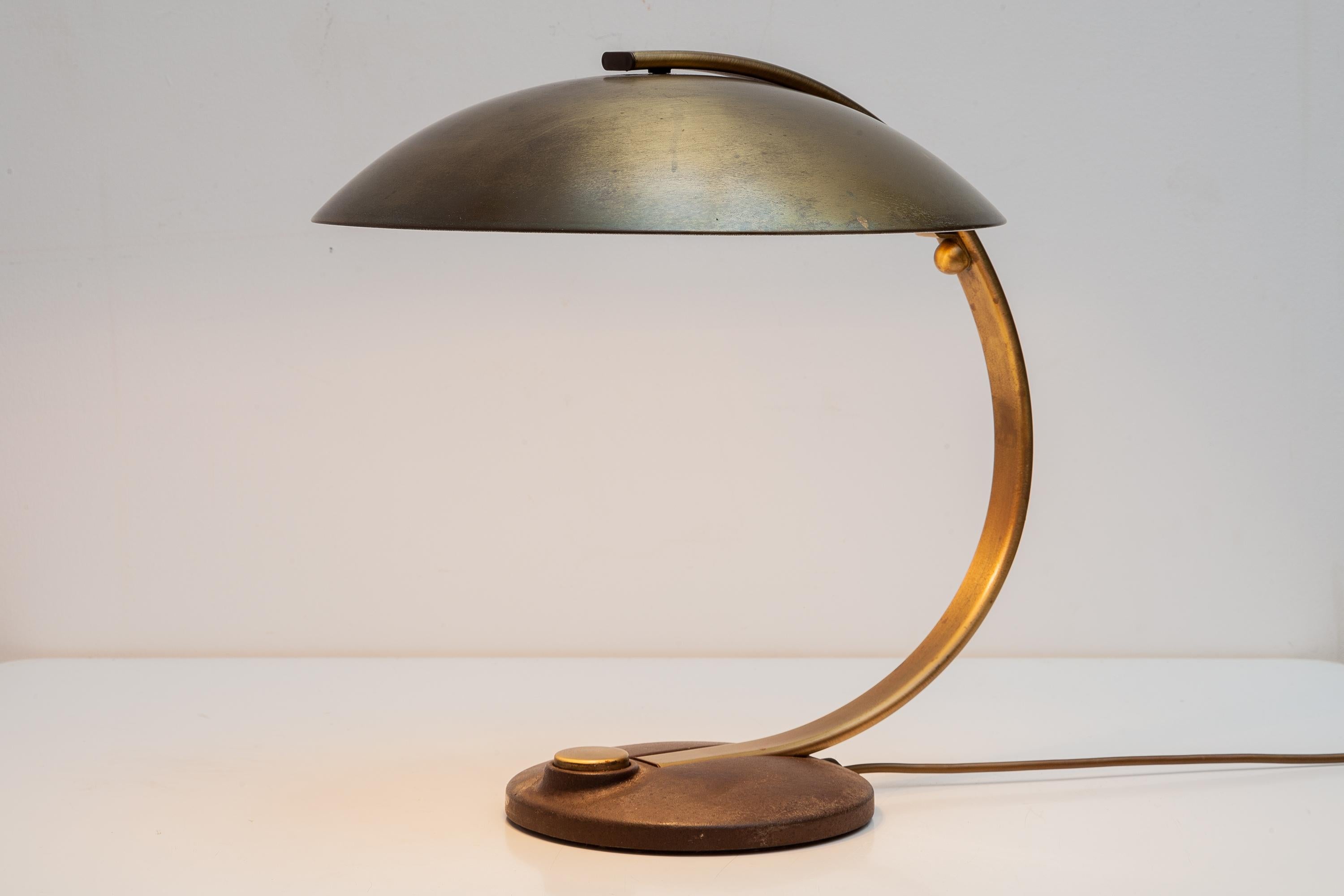 Brass Bauhaus Art Deco Hillebrand Desk Lamp, Germany In Good Condition In Antwerp, BE