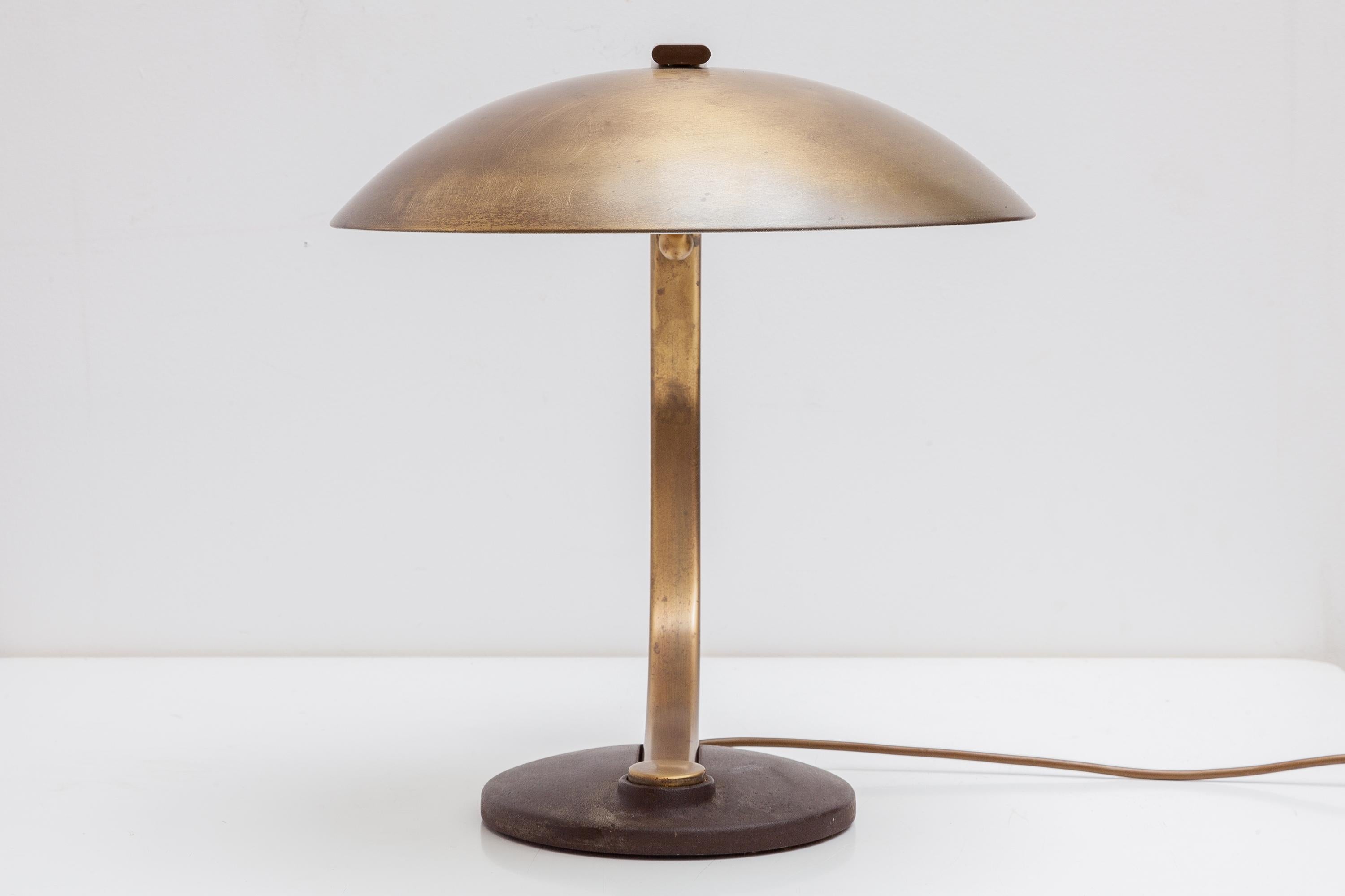 Mid-20th Century Brass Bauhaus Art Deco Hillebrand Desk Lamp, Germany