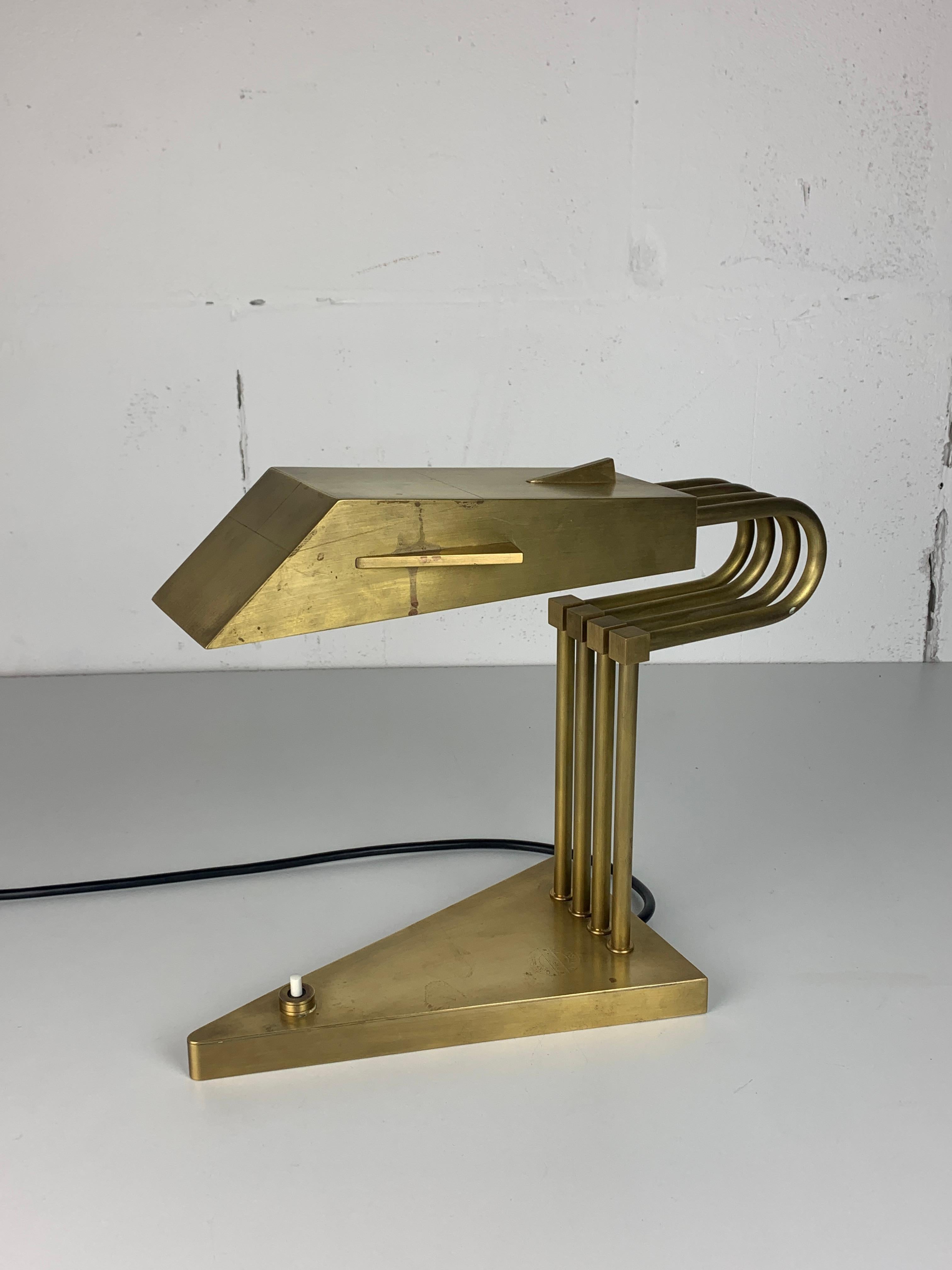 Brass Bauhaus Art Deco lamp by Marcel Breuer, Paris exposition 1925 5
