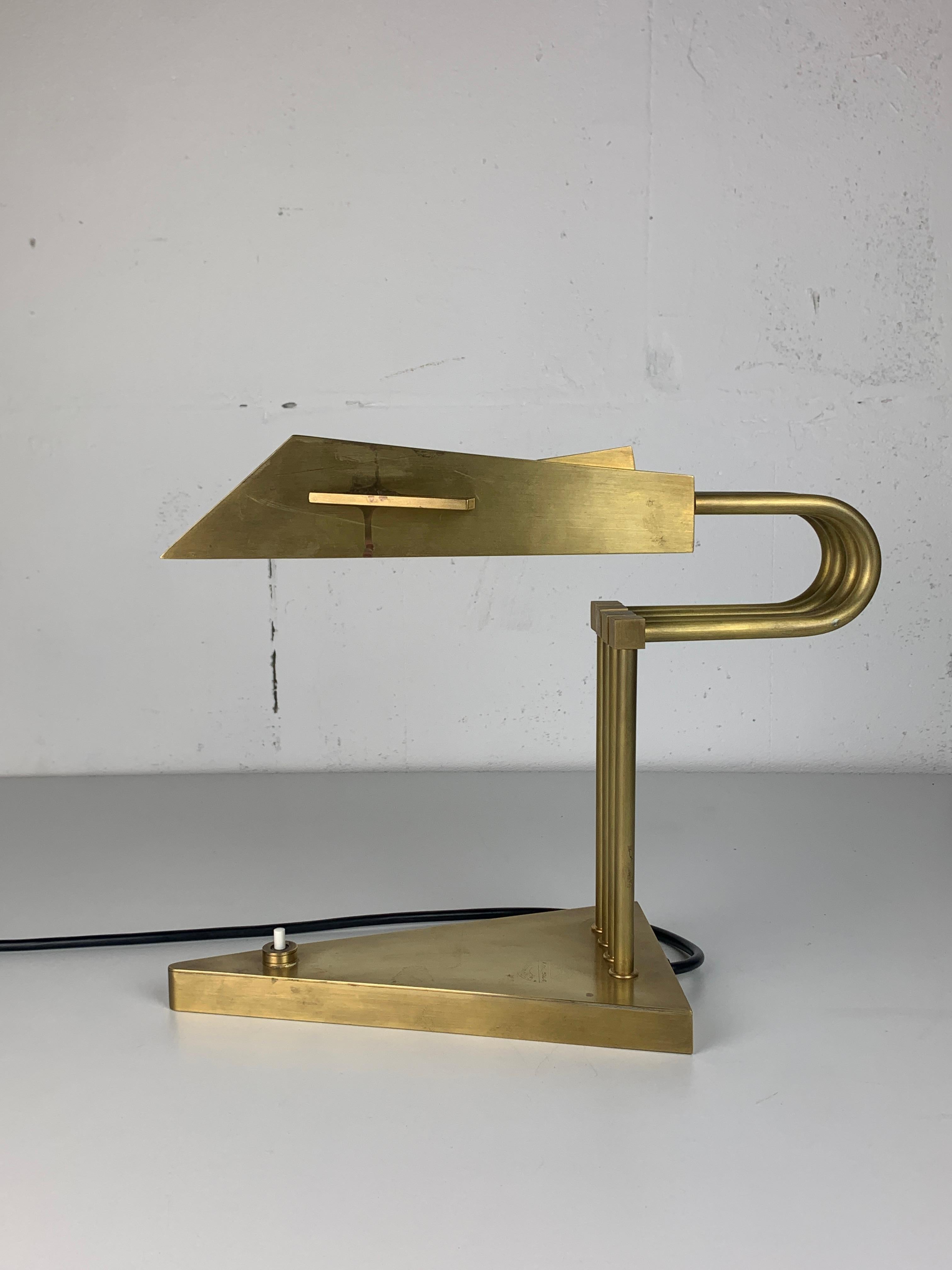 Brass Bauhaus Art Deco lamp by Marcel Breuer, Paris exposition 1925 6
