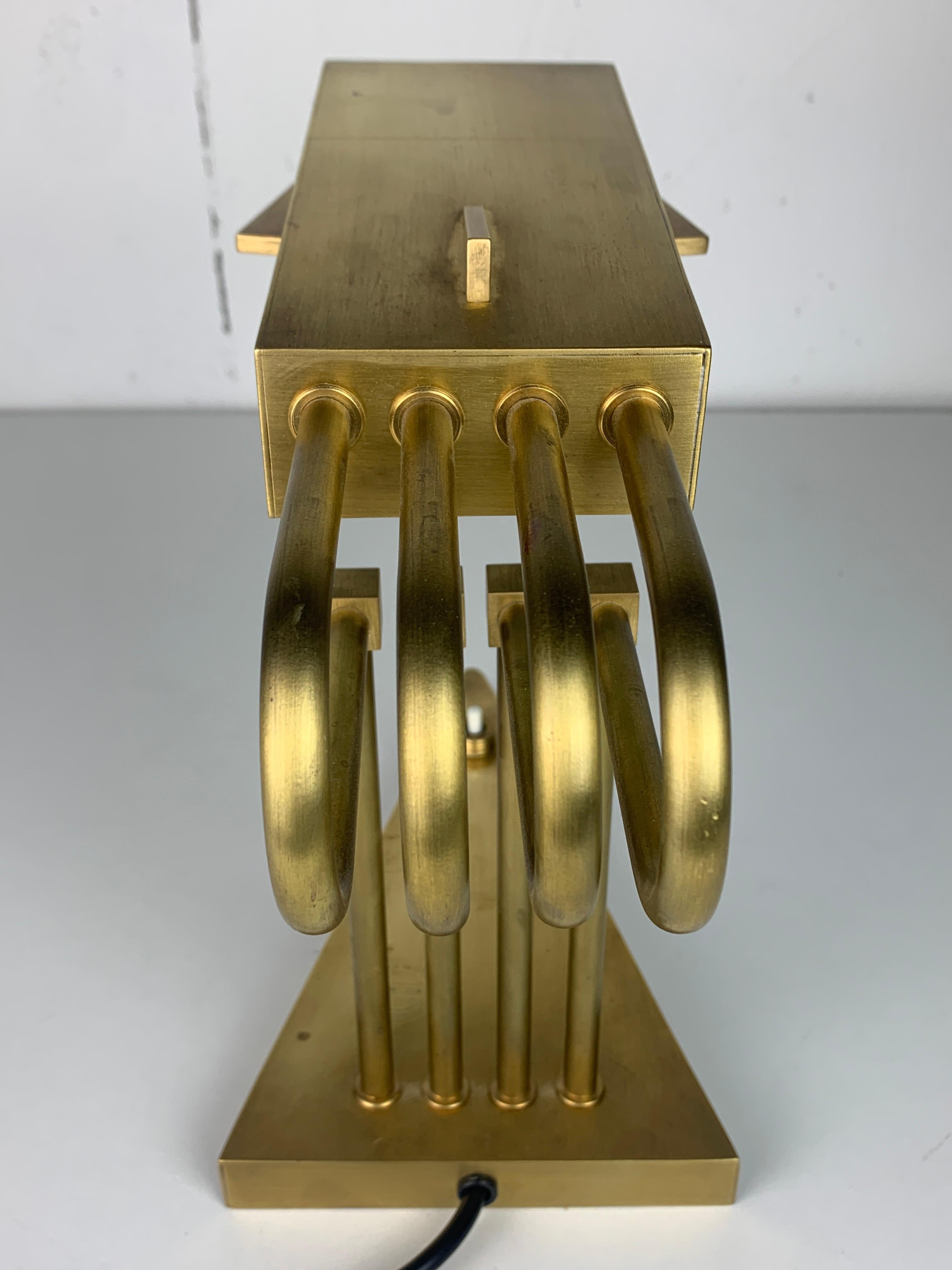 Brass Bauhaus Art Deco lamp by Marcel Breuer, Paris exposition 1925 8