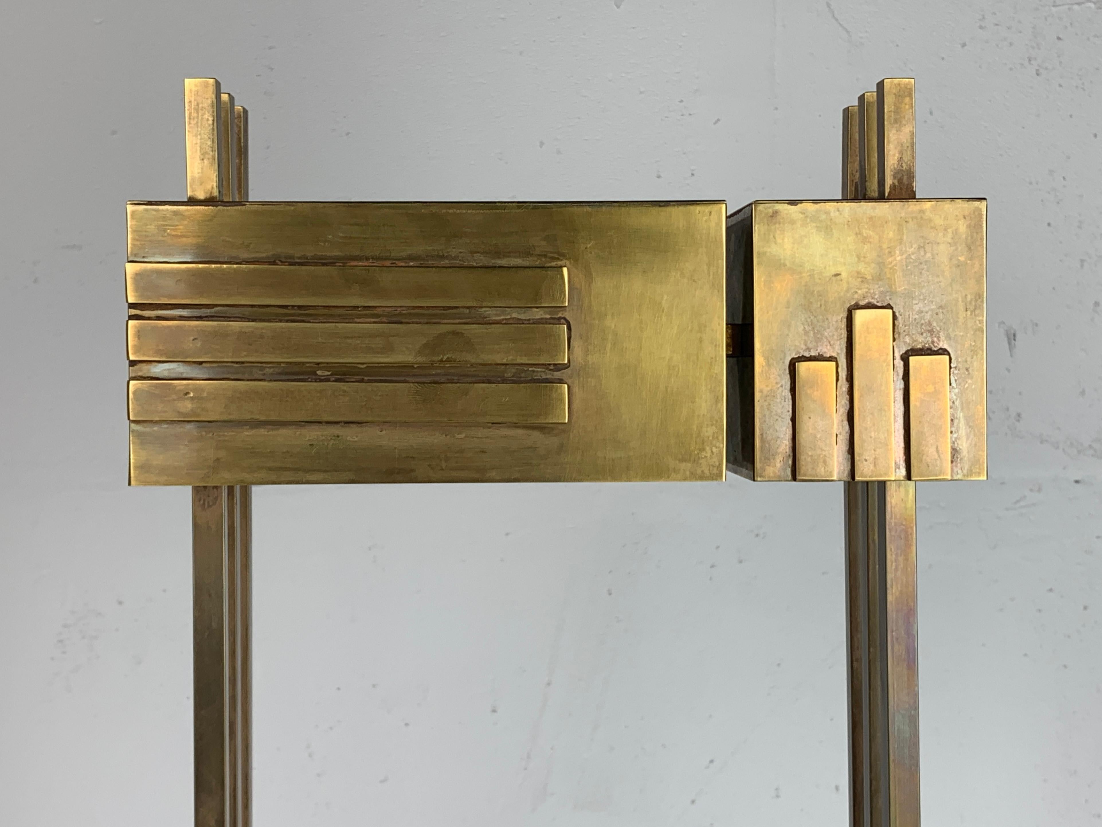 German Brass Bauhaus Art Deco lamp by Marcel Breuer, Paris exposition 1925 For Sale