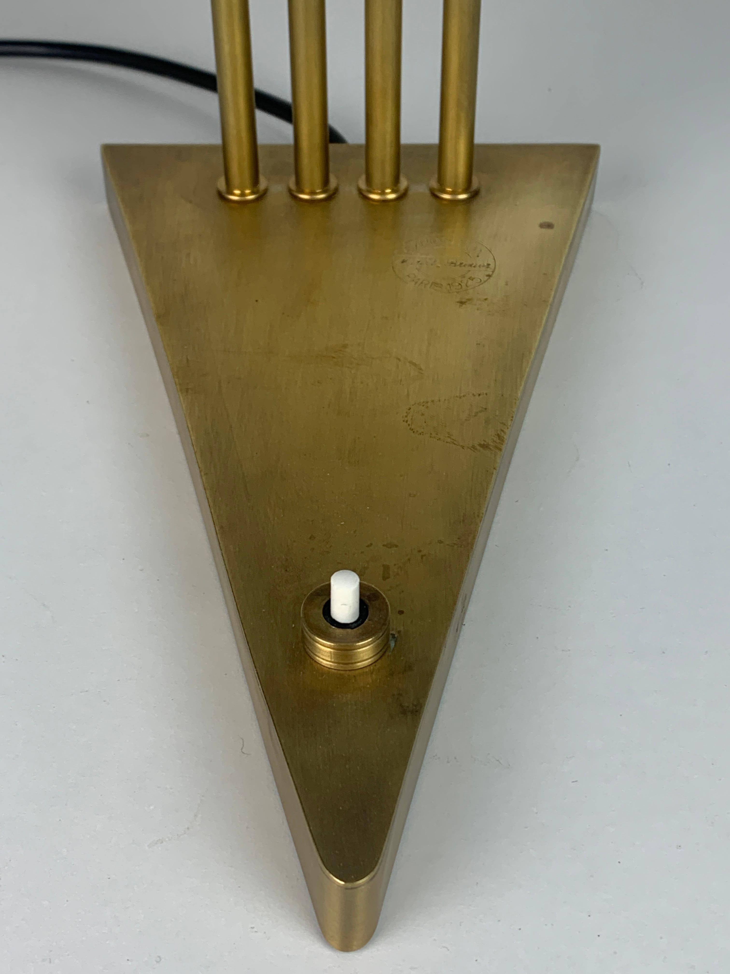 Brass Bauhaus Art Deco lamp by Marcel Breuer, Paris exposition 1925 In Good Condition In Zaandam, NL