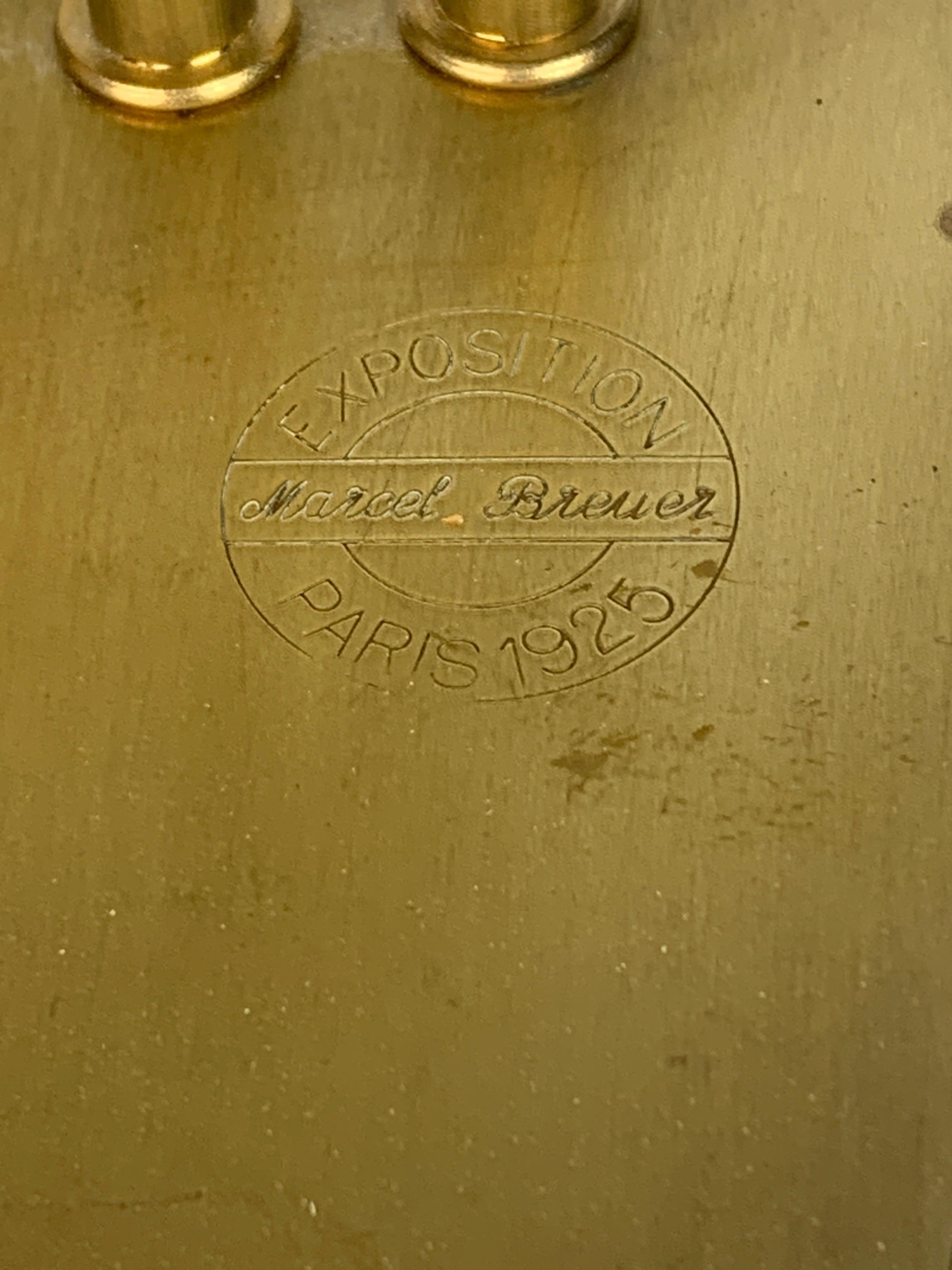 Early 20th Century Brass Bauhaus Art Deco lamp by Marcel Breuer, Paris exposition 1925