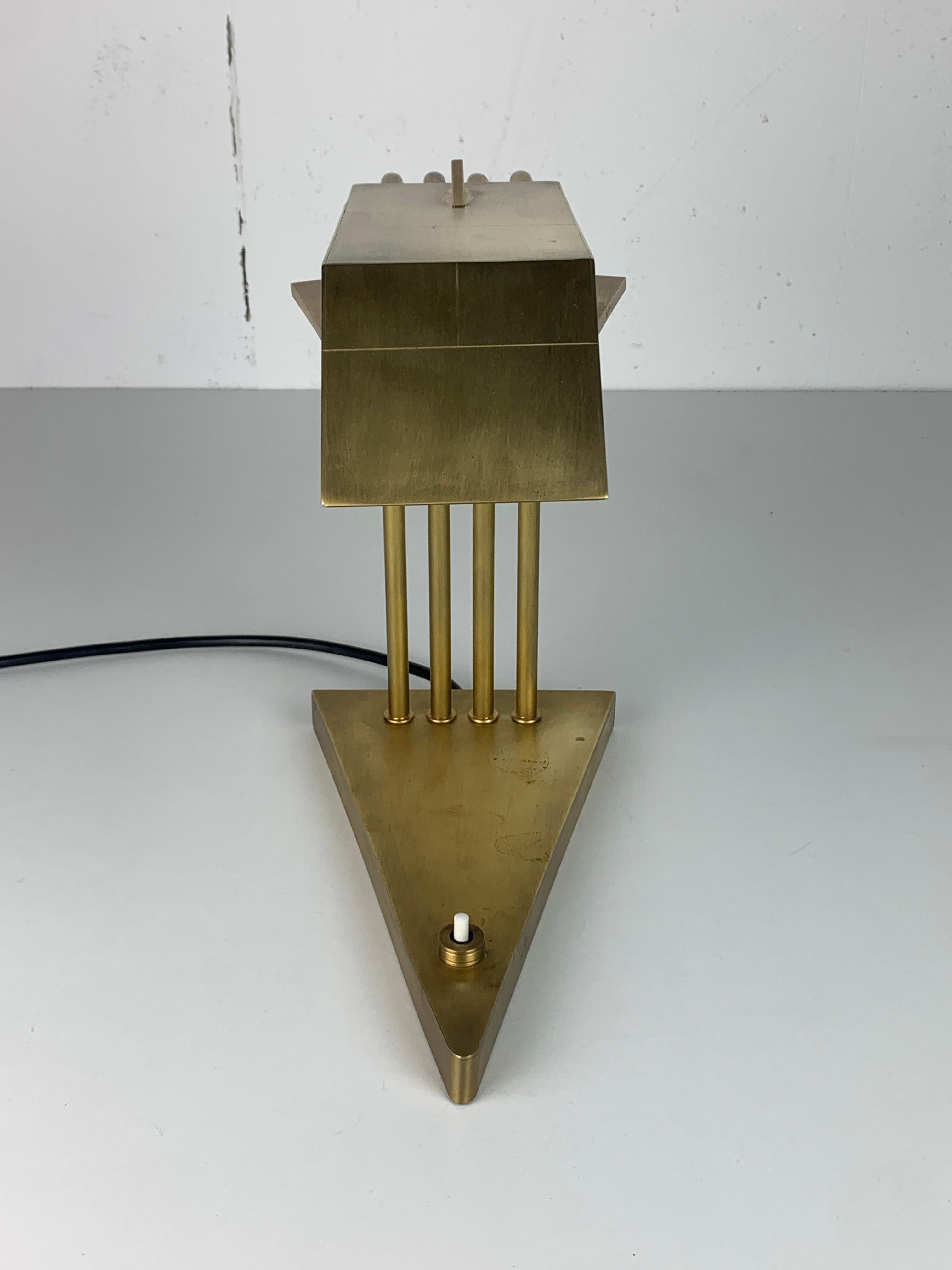 Brass Bauhaus Art Deco lamp by Marcel Breuer, Paris exposition 1925 1