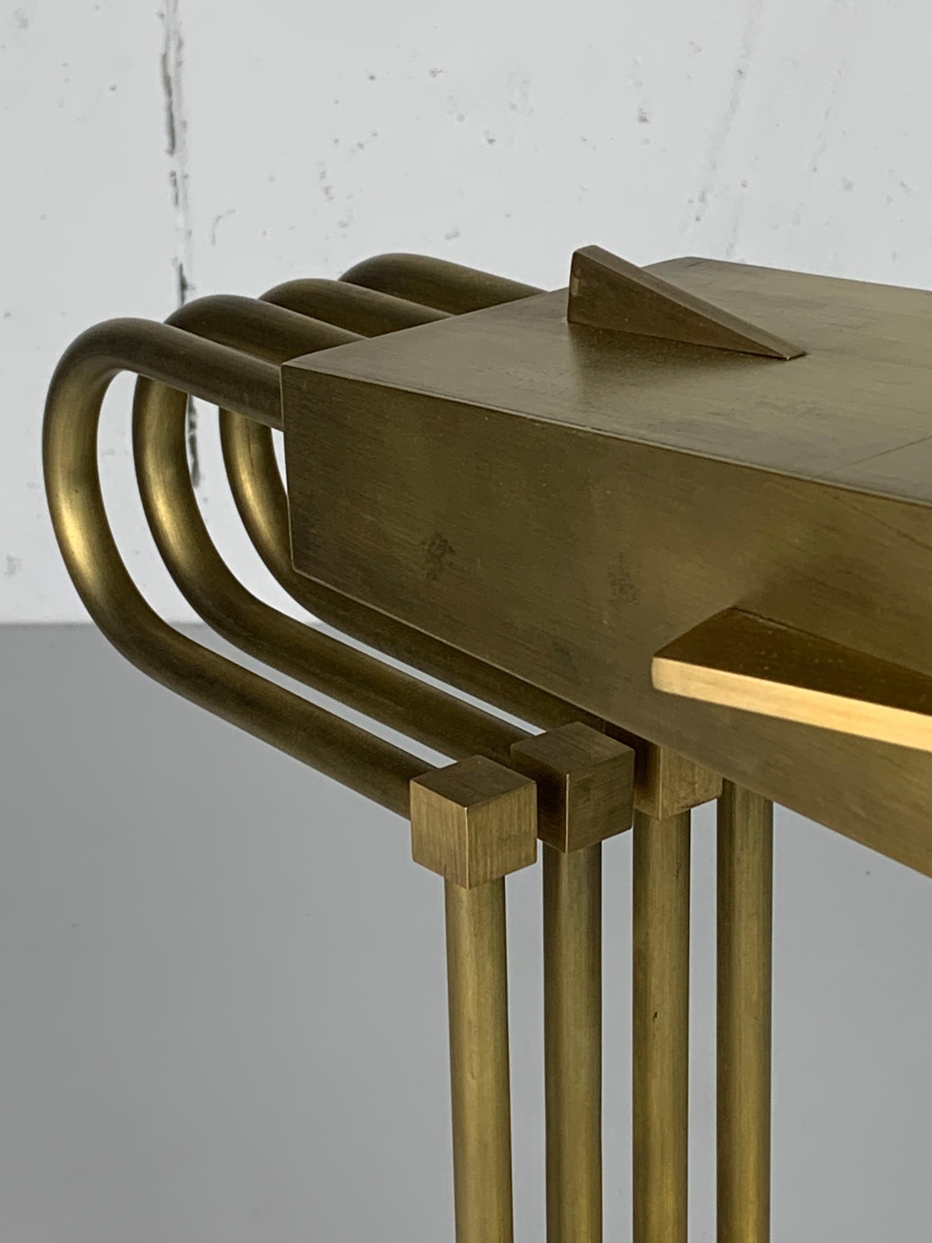 Brass Bauhaus Art Deco lamp by Marcel Breuer, Paris exposition 1925 3