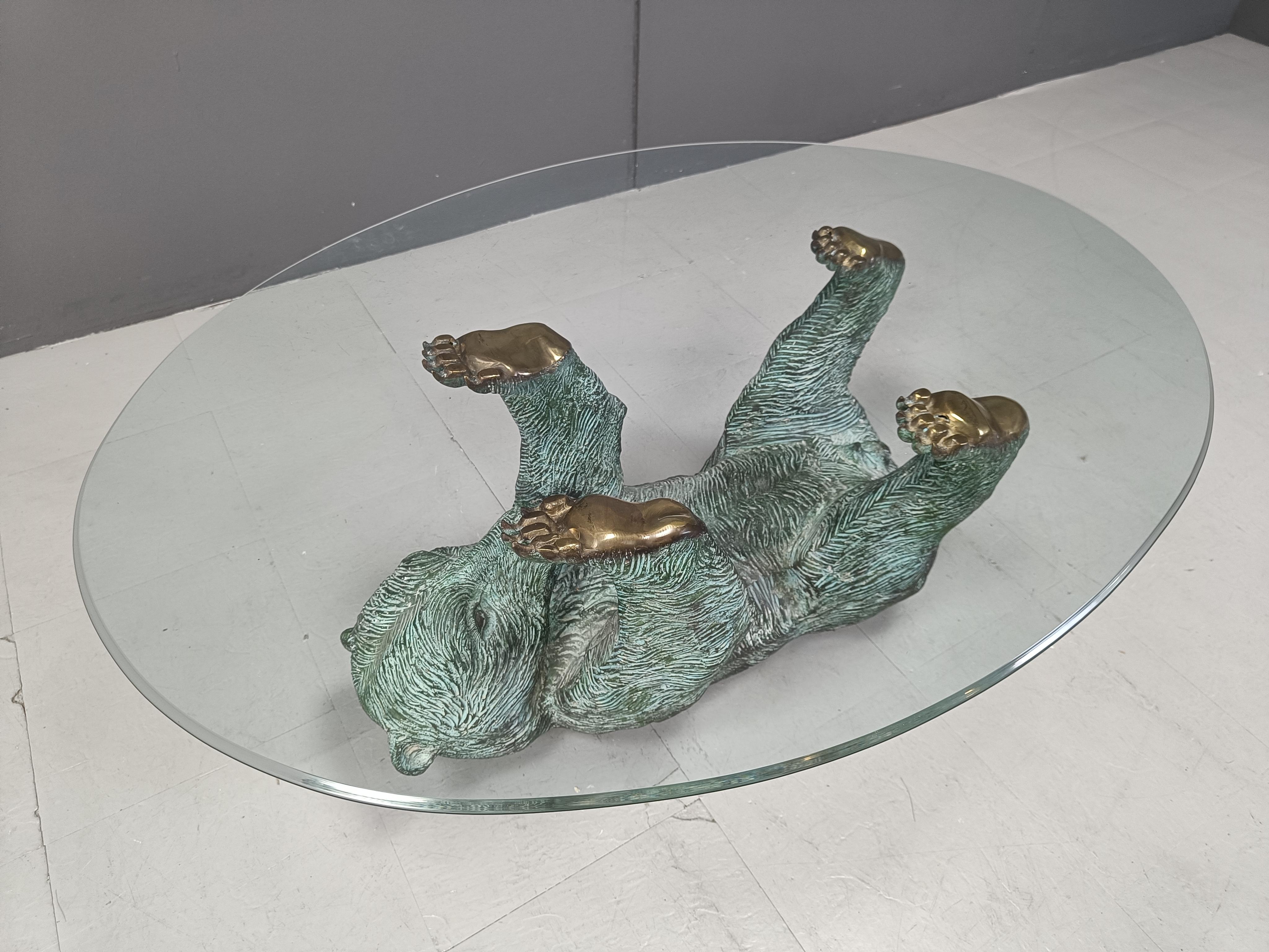 Brass Bear Coffee Table, 1970s 4