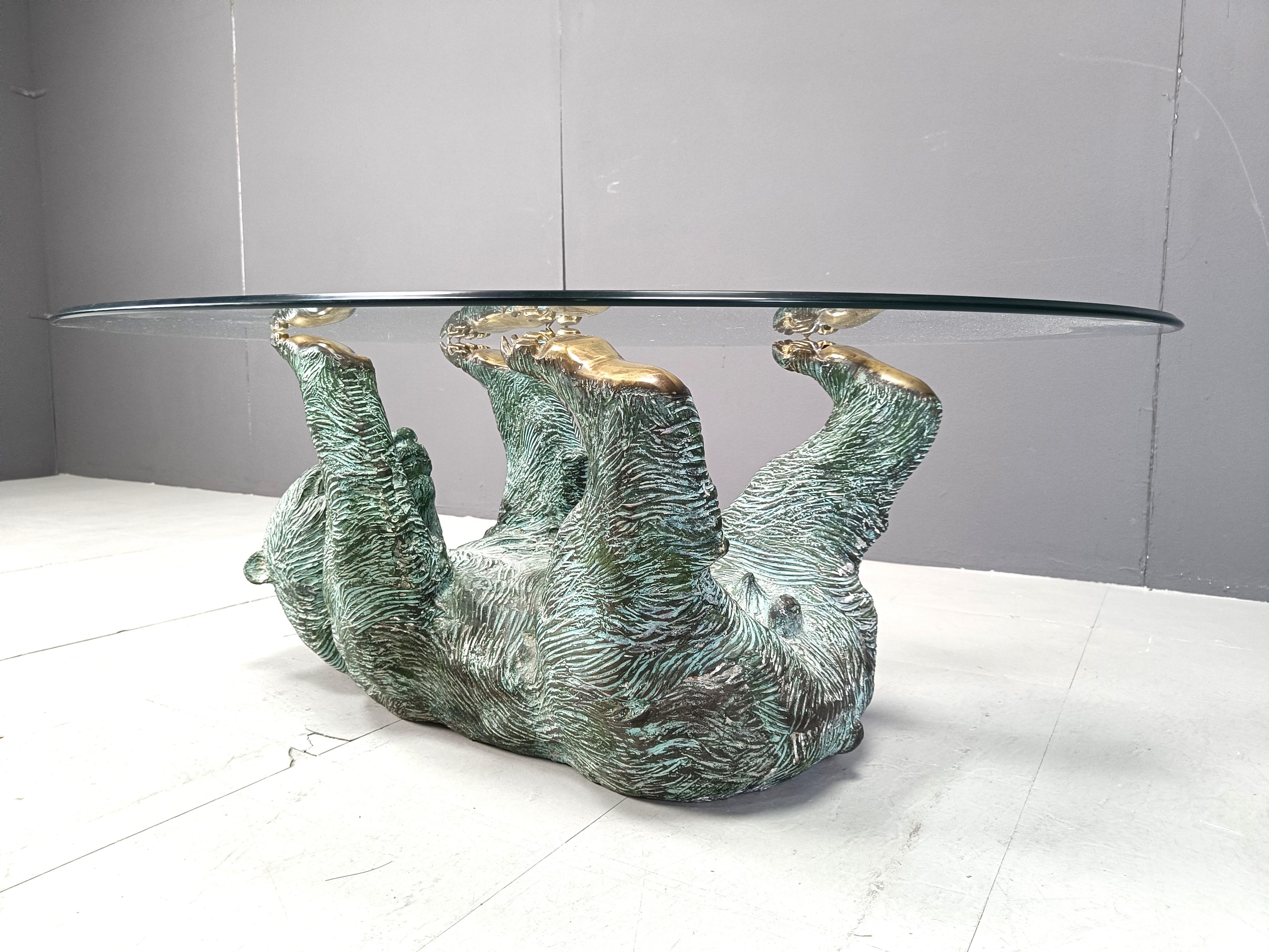 Brass Bear Coffee Table, 1970s 1