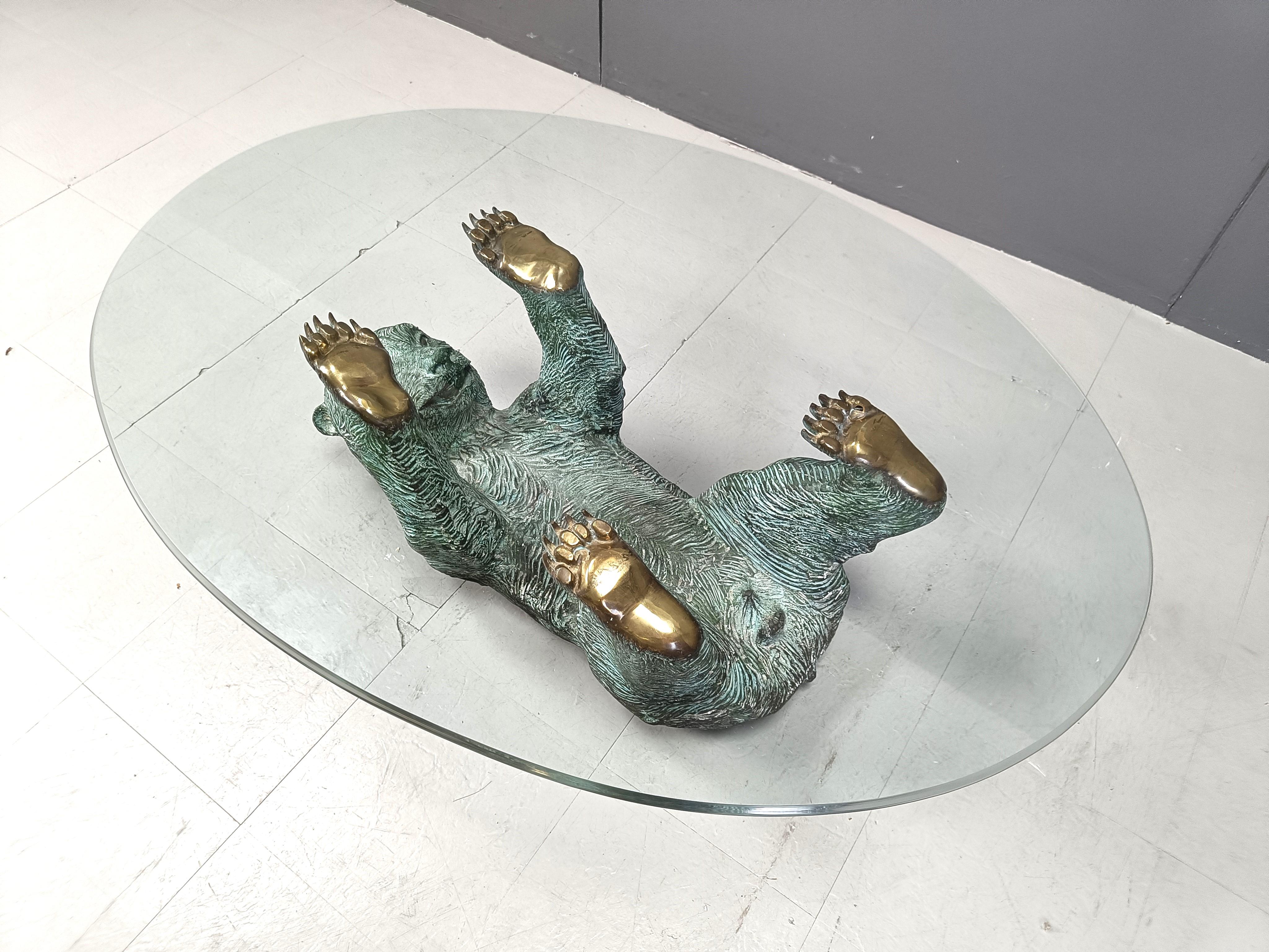 Brass Bear Coffee Table, 1970s 2