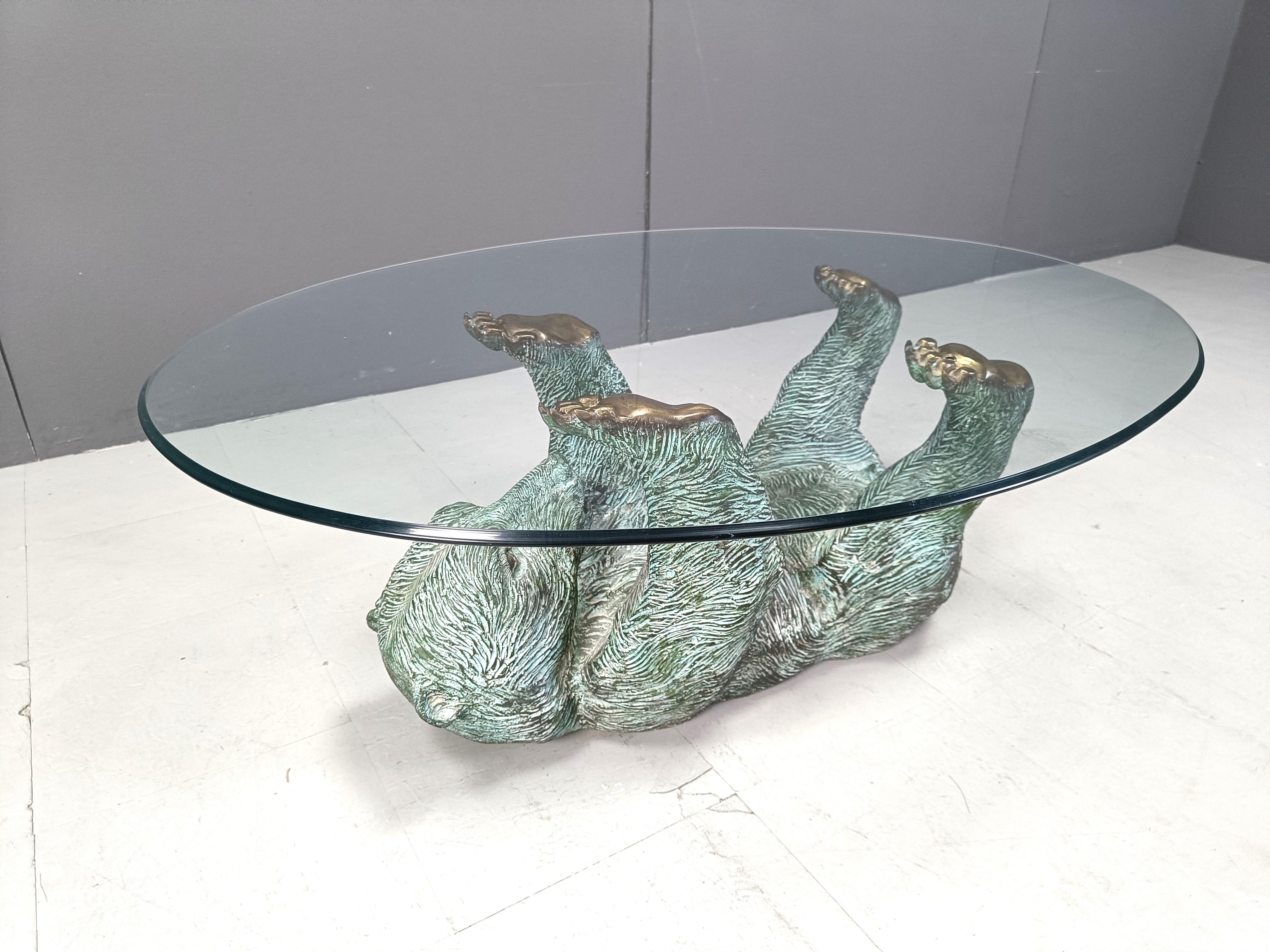 Brass Bear Coffee Table, 1970s 3