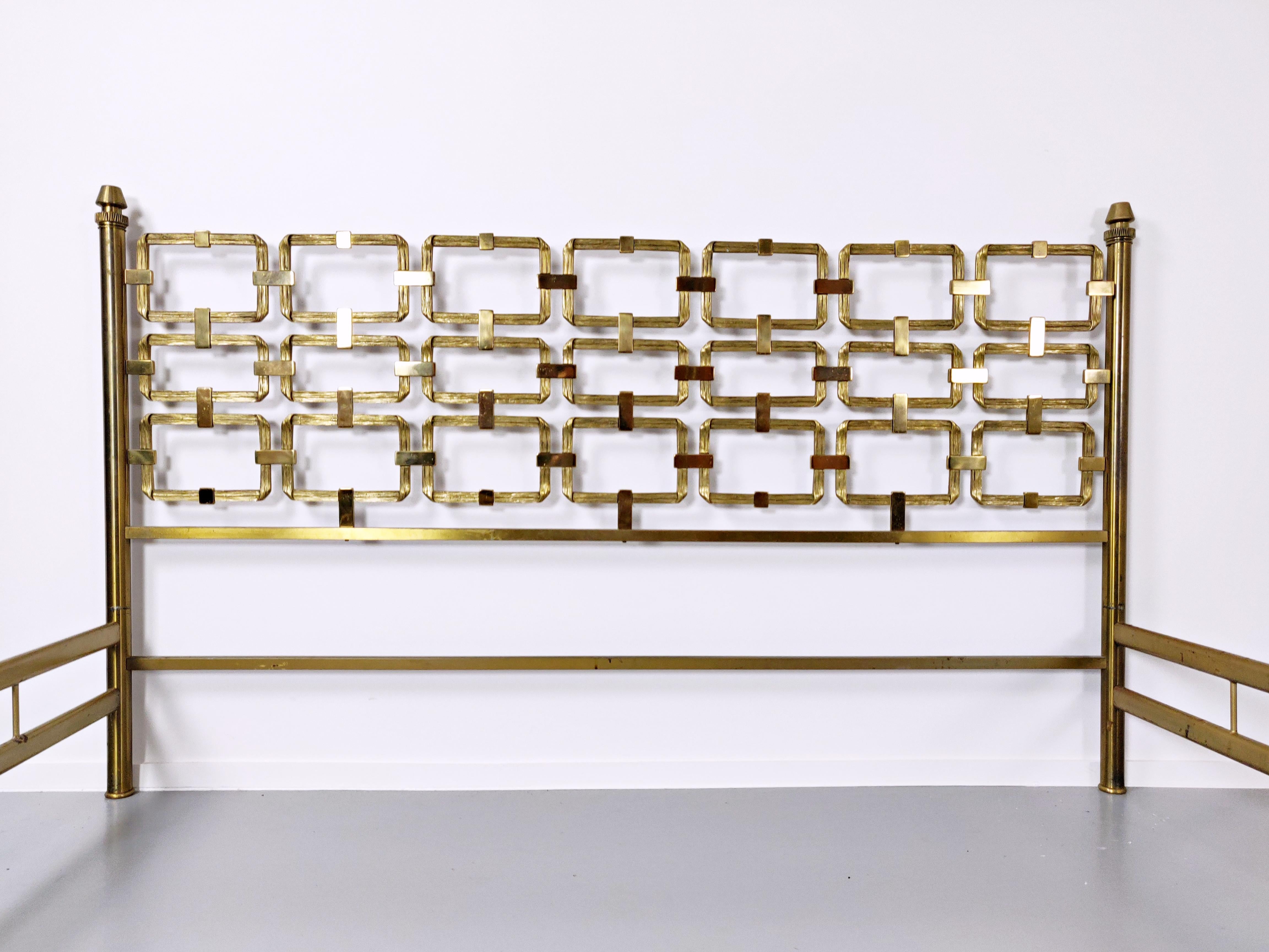 Brass bed by Luciano Frigerio, 1970s.