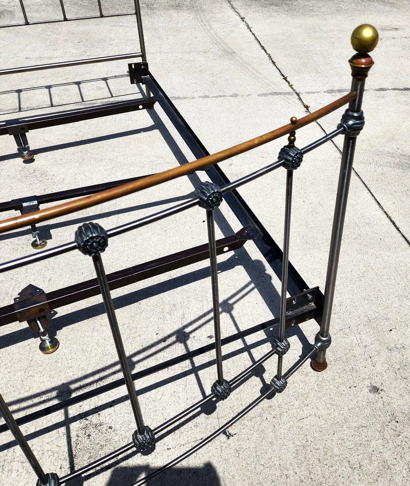 Late 20th Century Brass Bed Frame Squeak Free Queen or Full Victorian Style For Sale