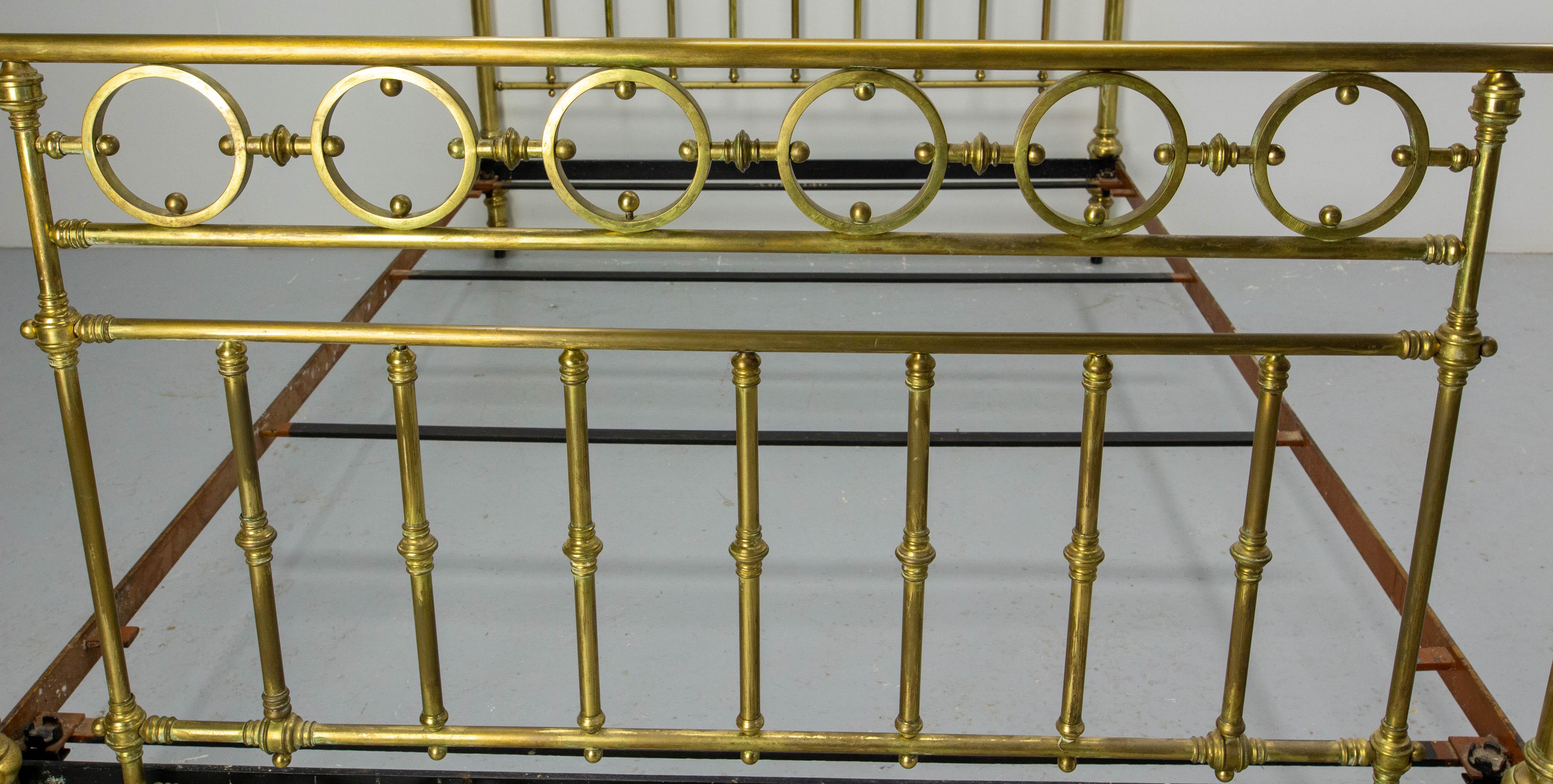 Brass Bed US Double Bed UK Full Size French, c. 1930 For Sale 2
