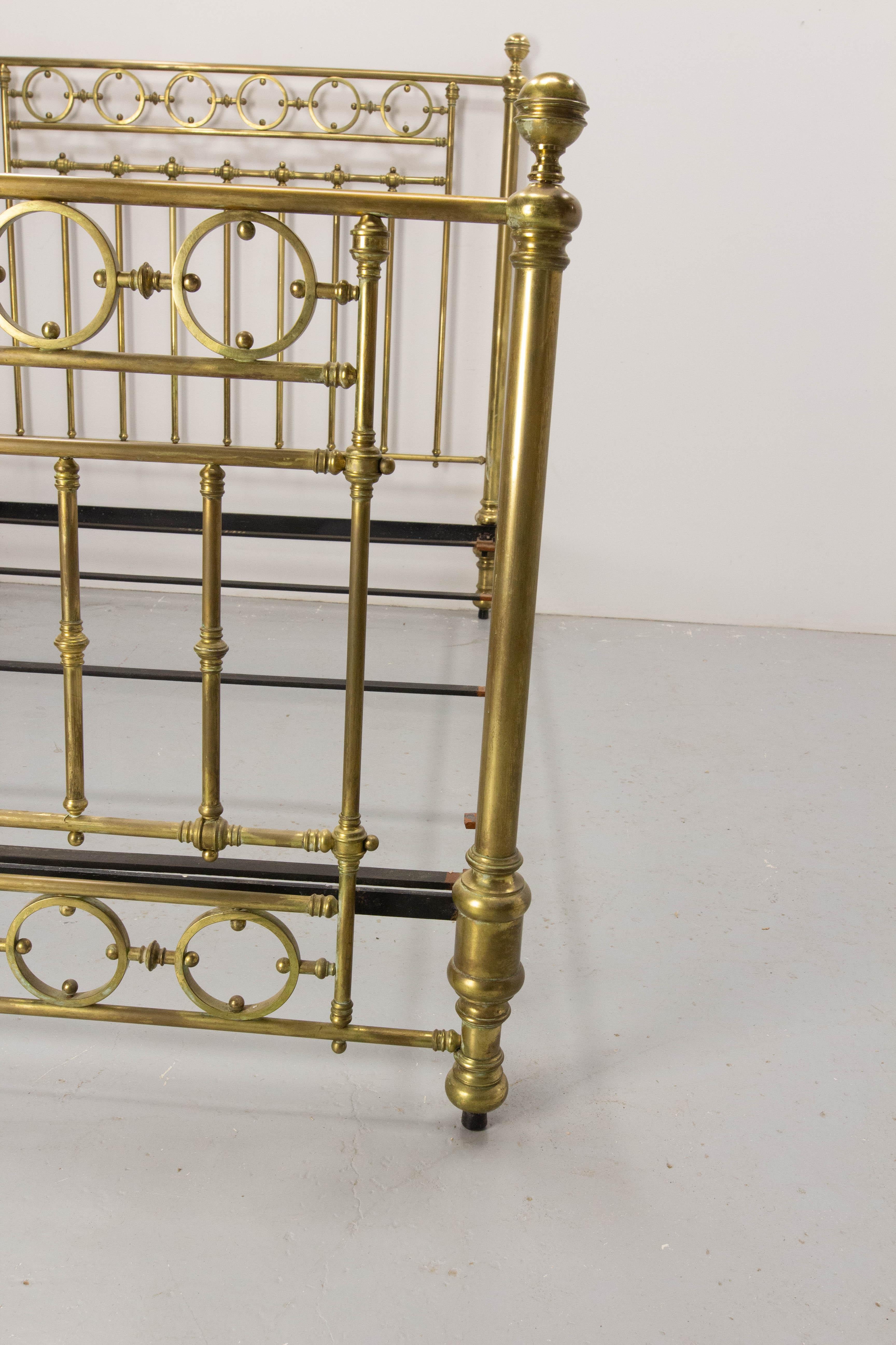 Brass Bed US Double Bed UK Full Size French, c. 1930 For Sale 4