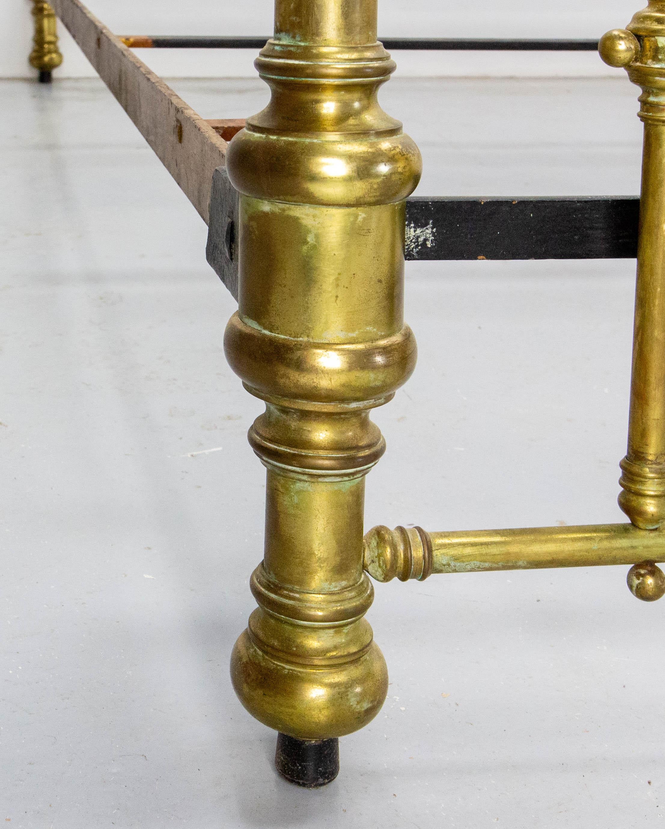 Brass Bed US Double Bed UK Full Size French, c. 1930 For Sale 5