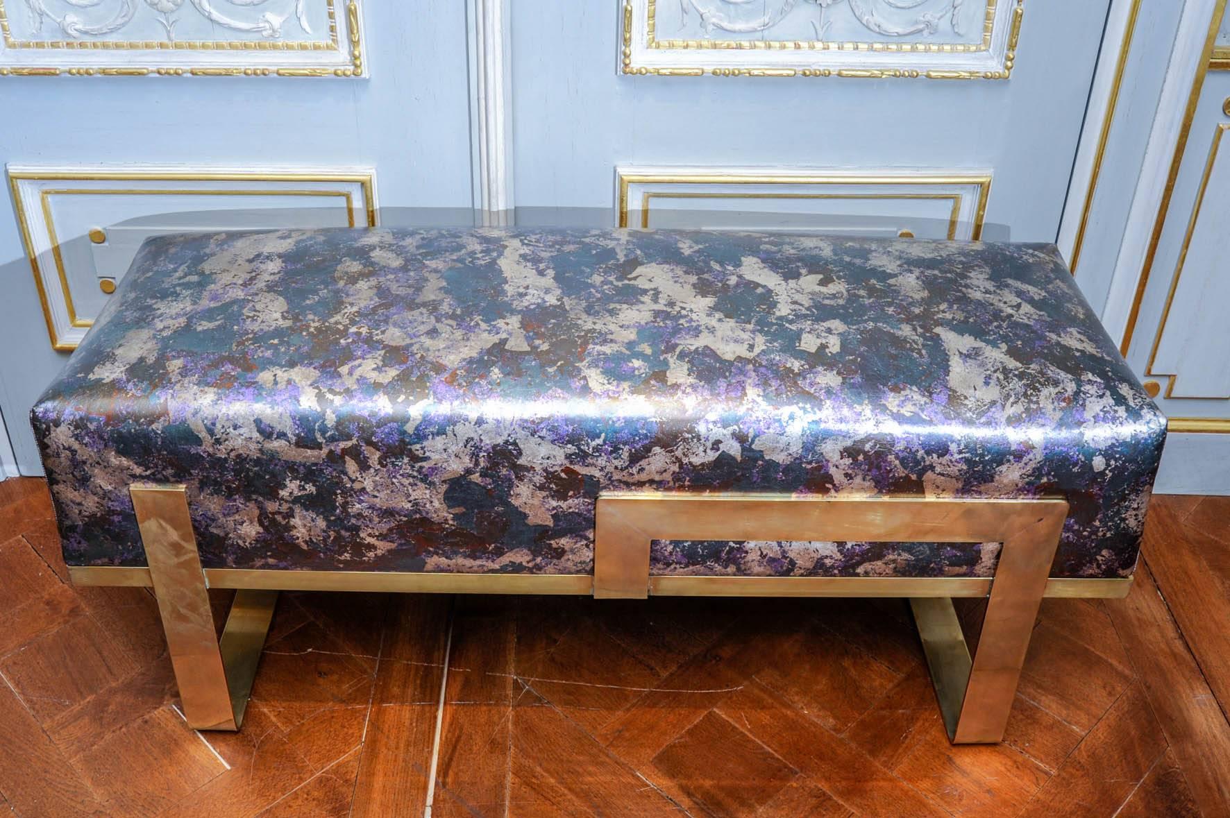 Modern Brass Bench For Sale