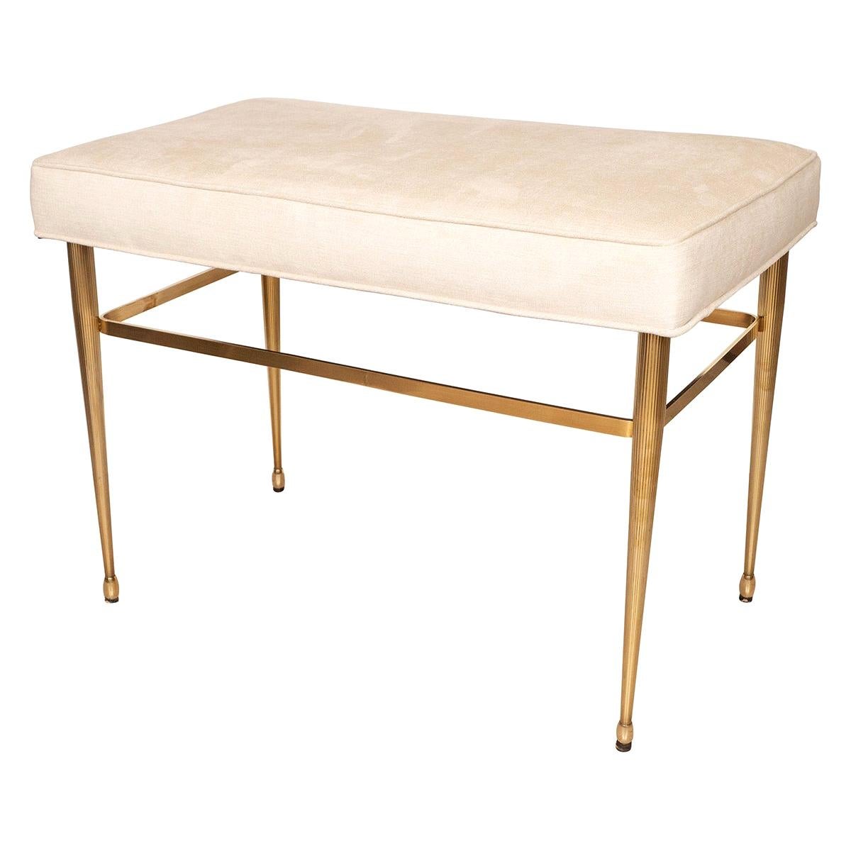 Brass Bench with Fluted Legs