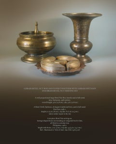 Brass Betel Nut Box & Cover together with Spitton and Brass Betel Nut Set