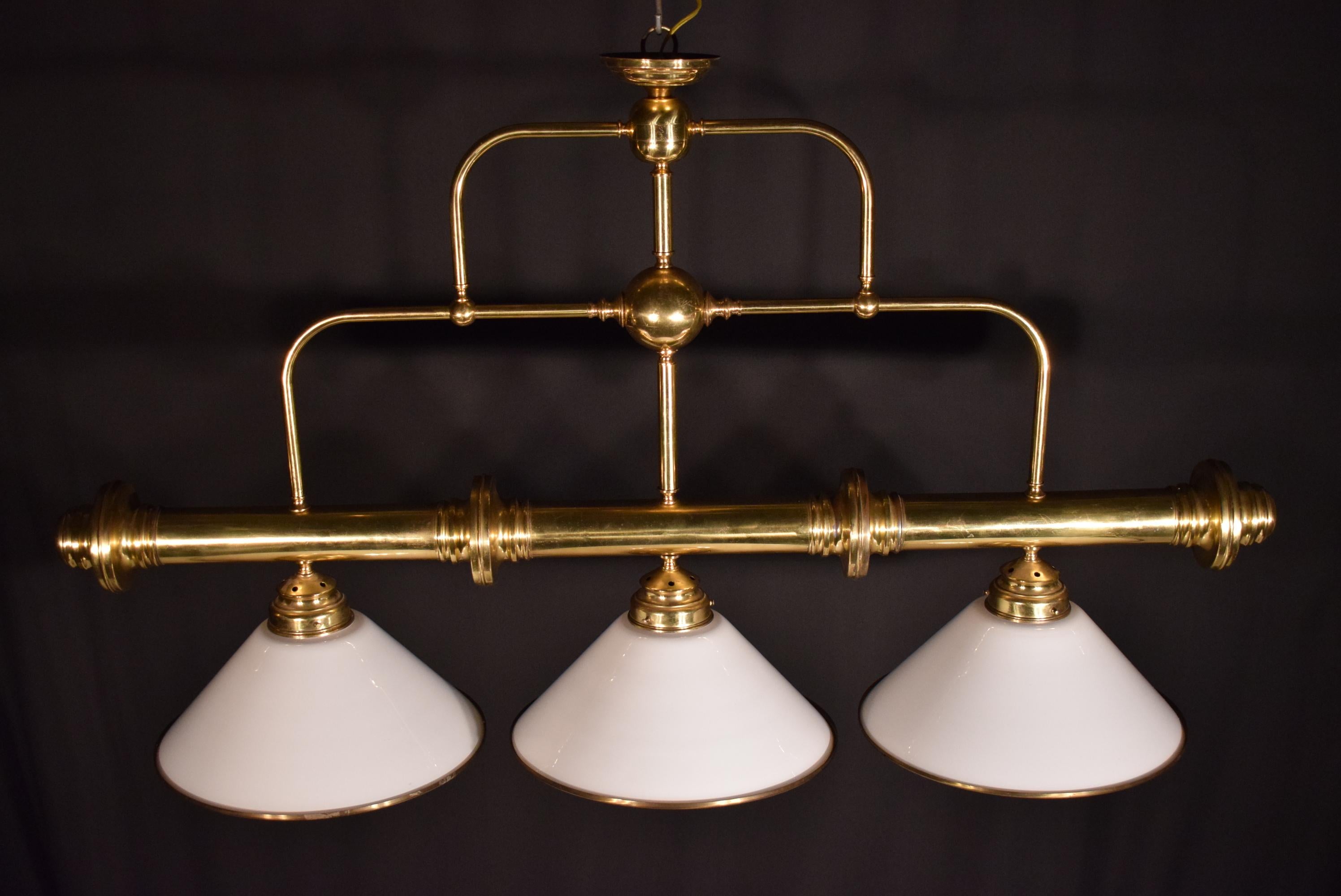 Brass Billiard Light In Good Condition In Atlanta, GA