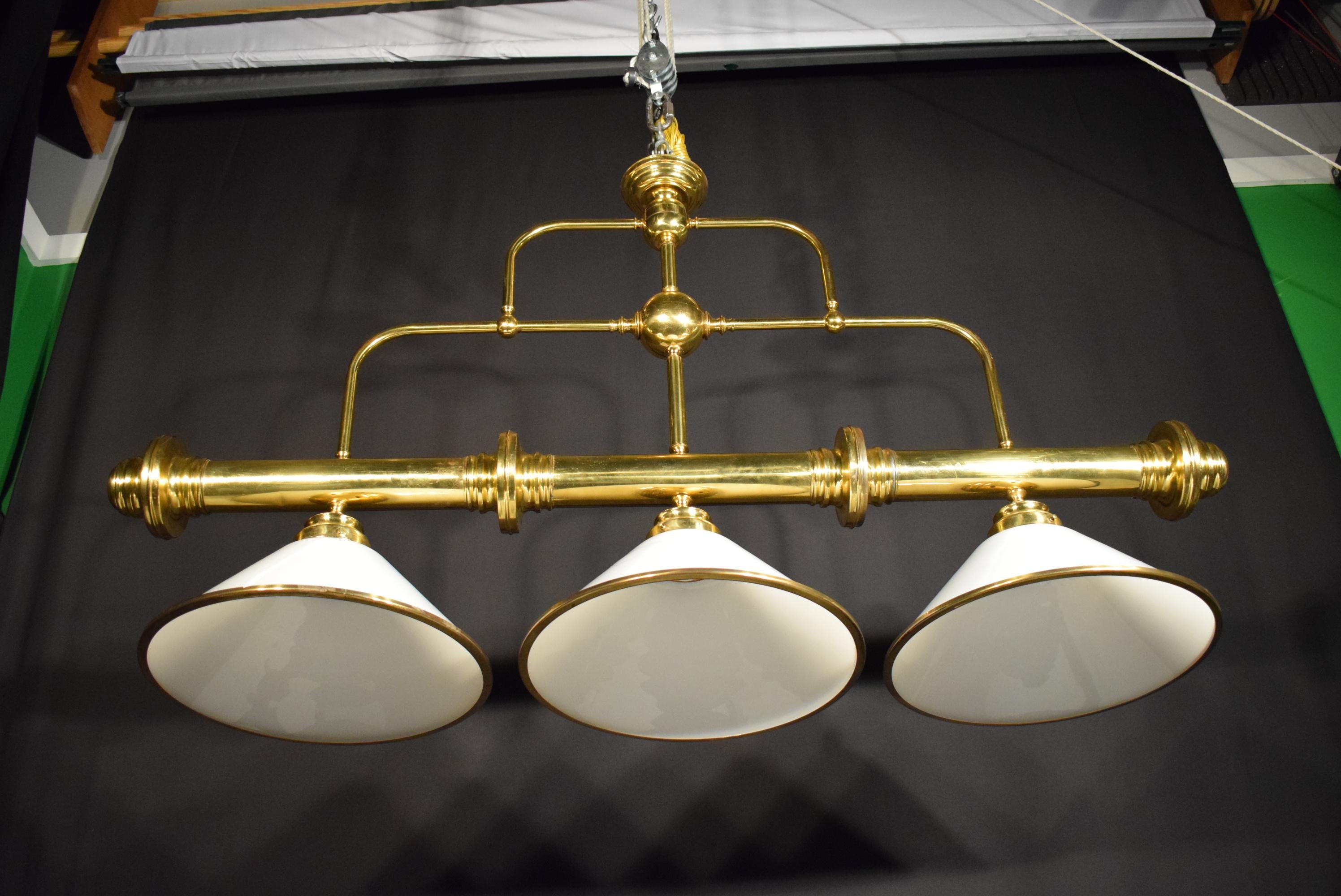 Mid-20th Century Brass Billiard Light