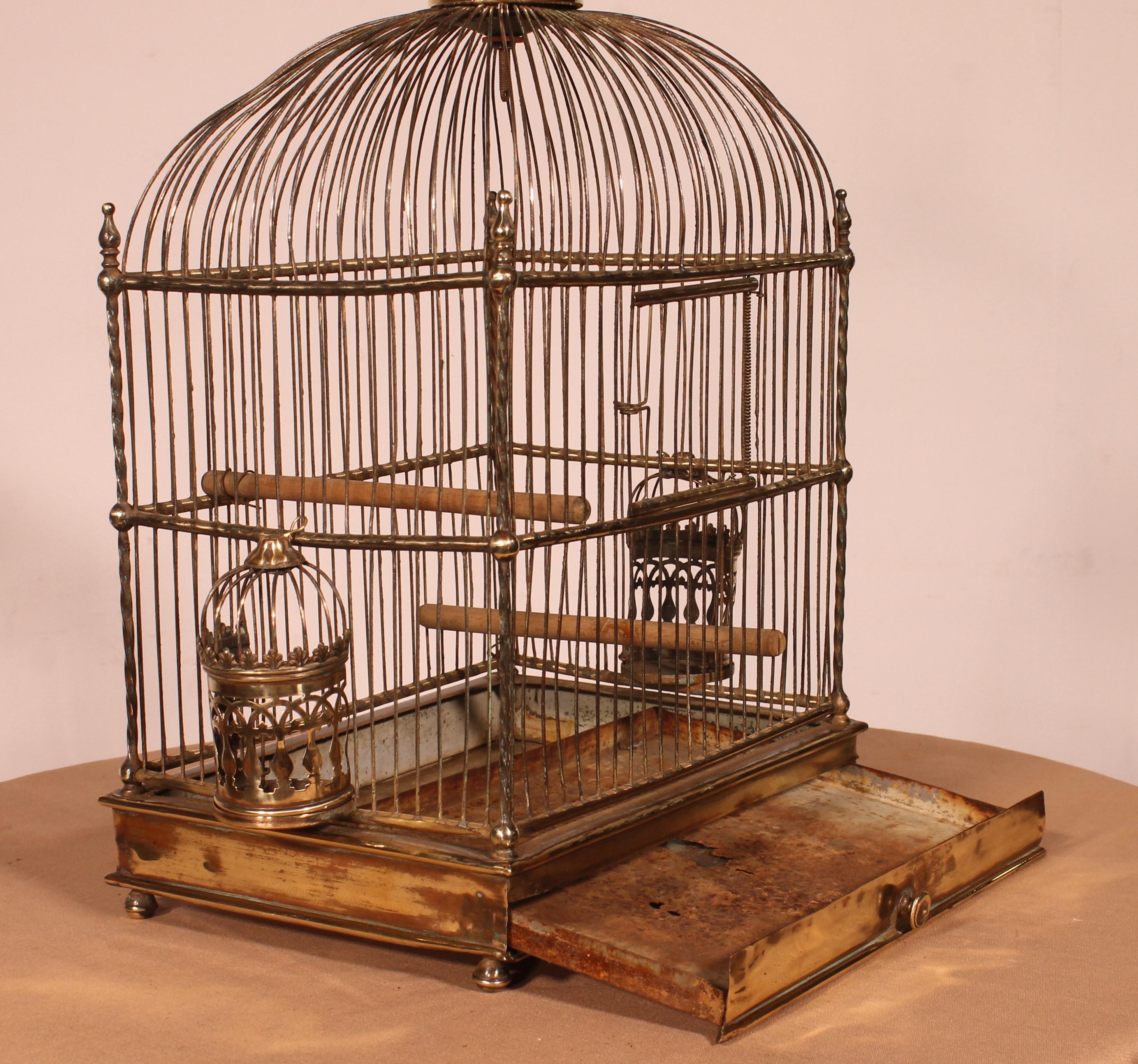 Cage à oiseaux en laiton - 19e siècle en vente 1