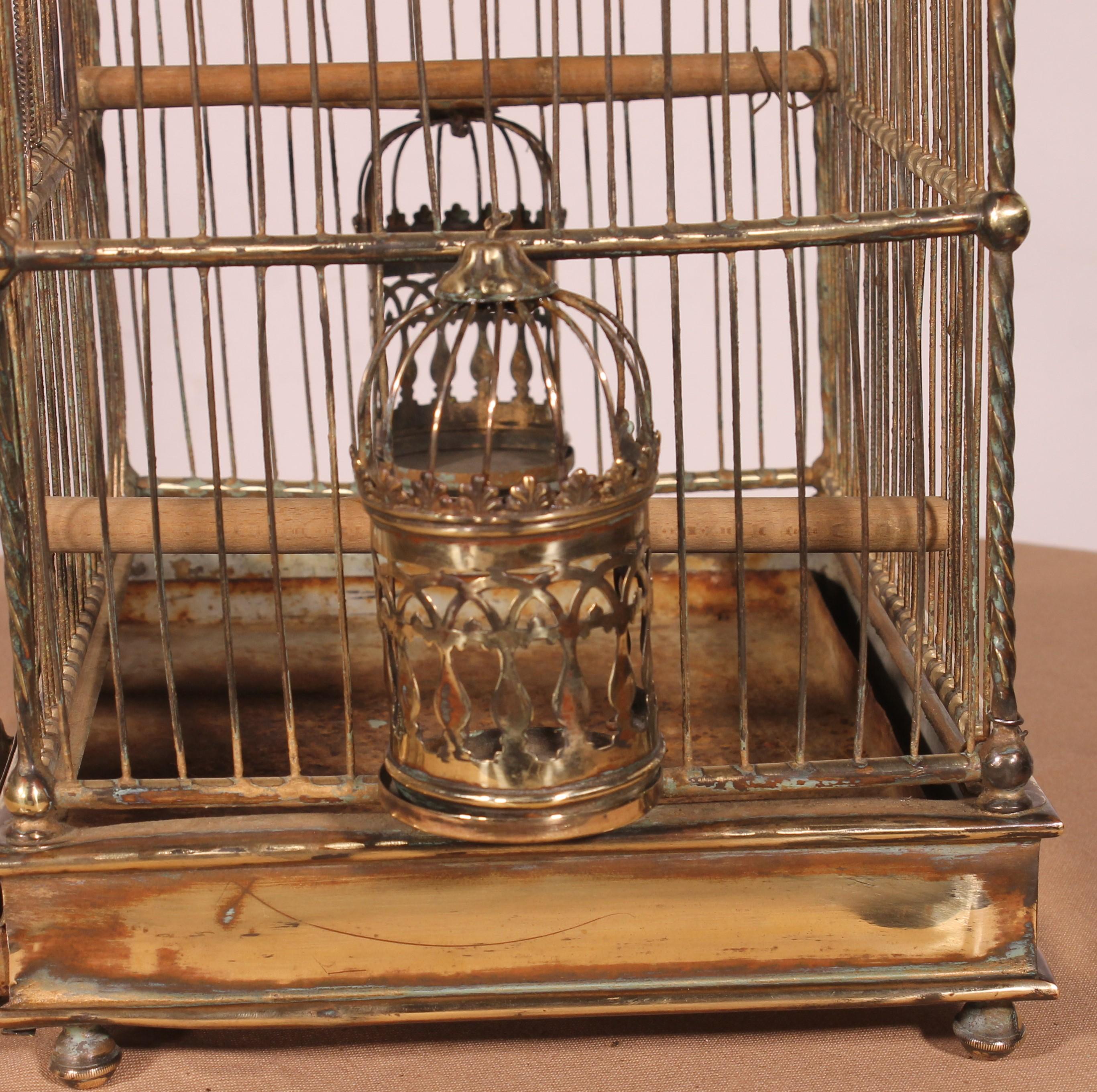 Britannique Cage à oiseaux en laiton - 19e siècle en vente