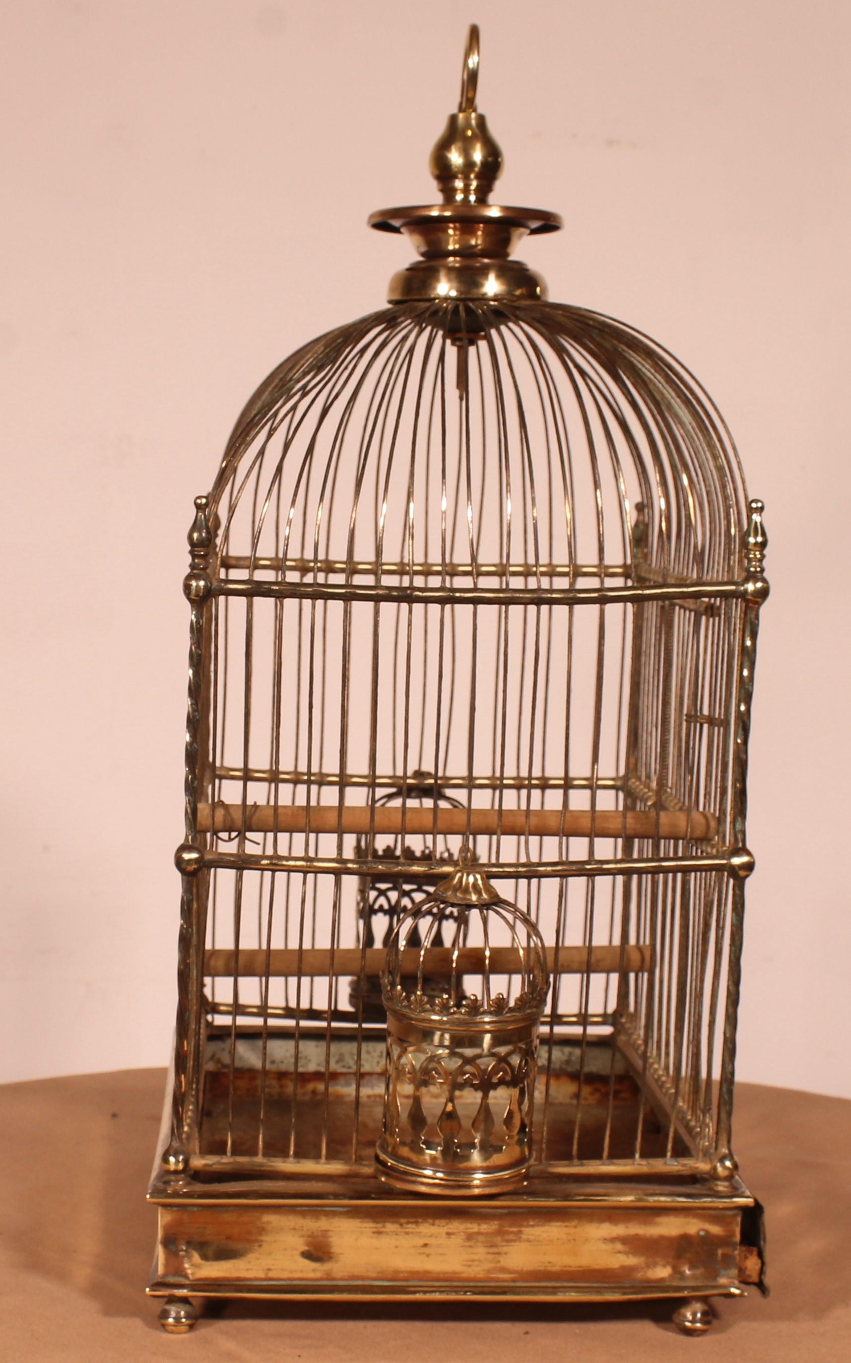 XIXe siècle Cage à oiseaux en laiton - 19e siècle en vente
