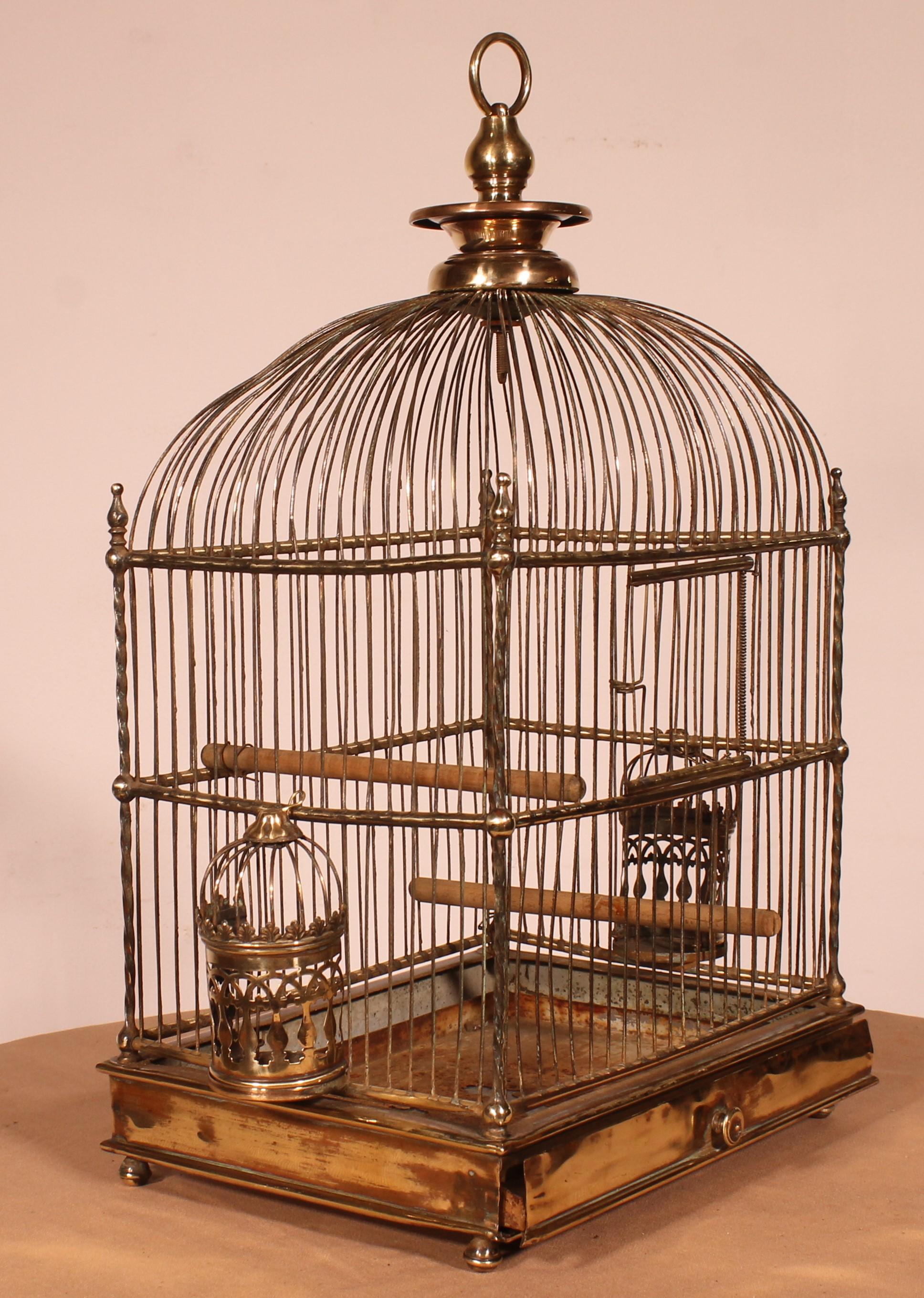 Laiton Cage à oiseaux en laiton - 19e siècle en vente