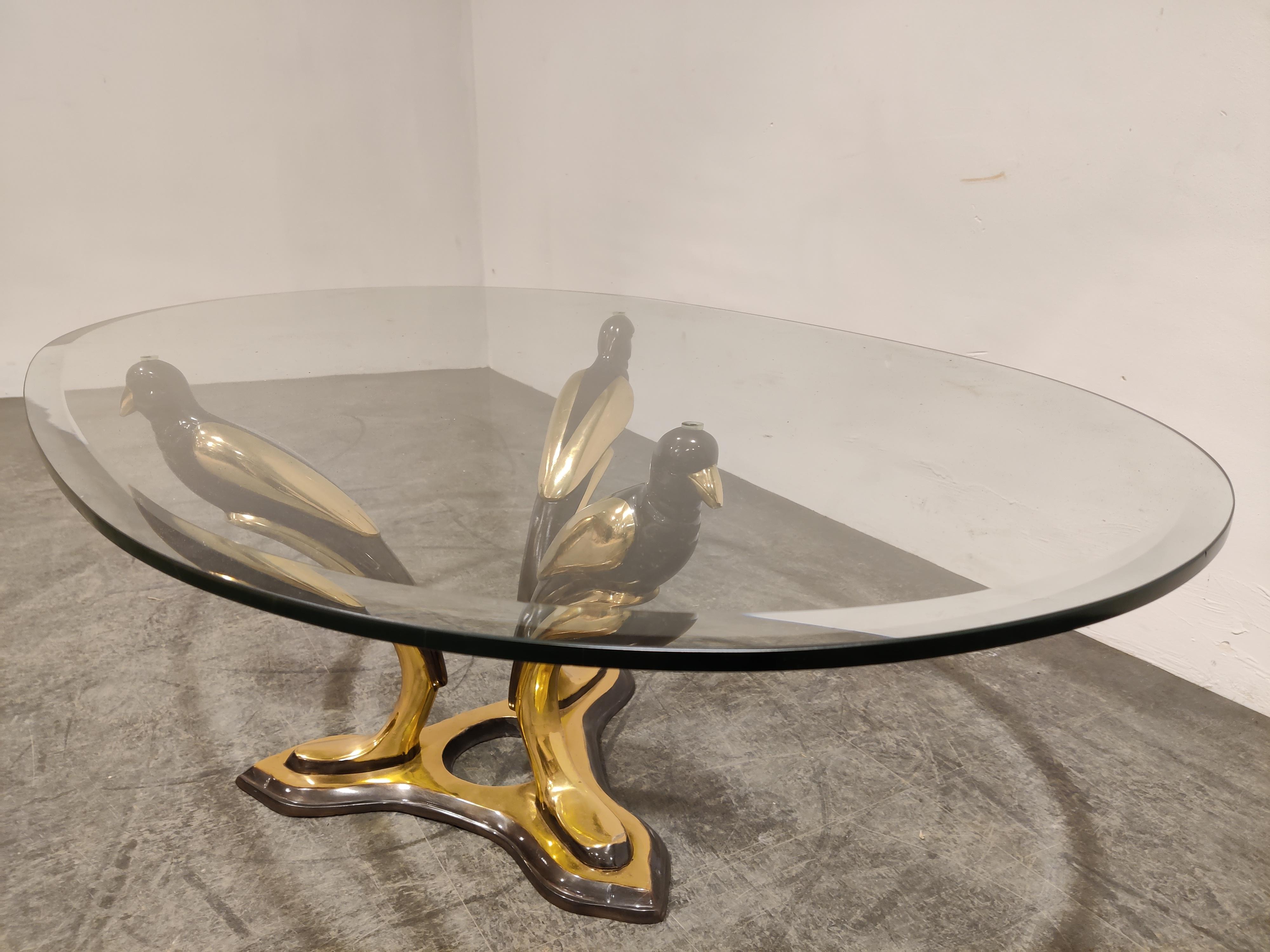 Brass Bird Coffee Table, 1970s 4