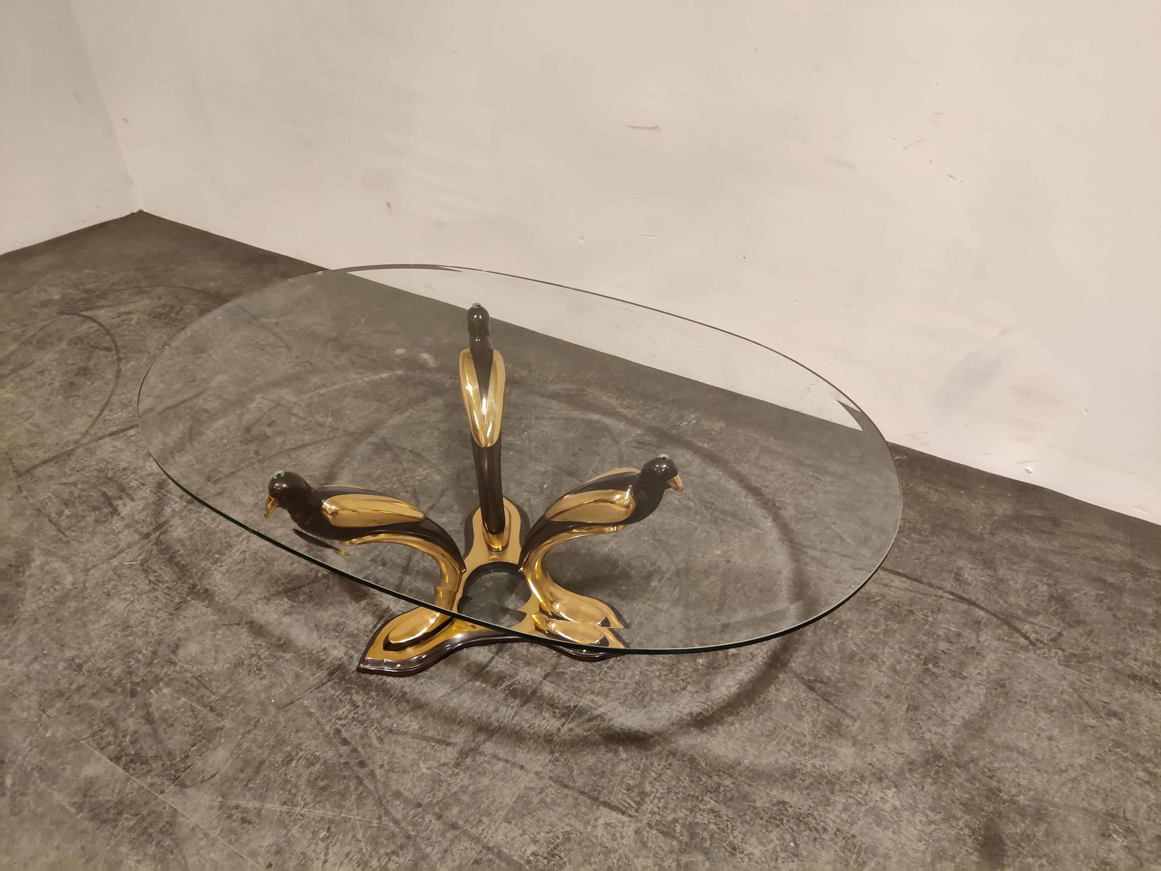 Brass Bird Coffee Table, 1970s In Good Condition In HEVERLEE, BE