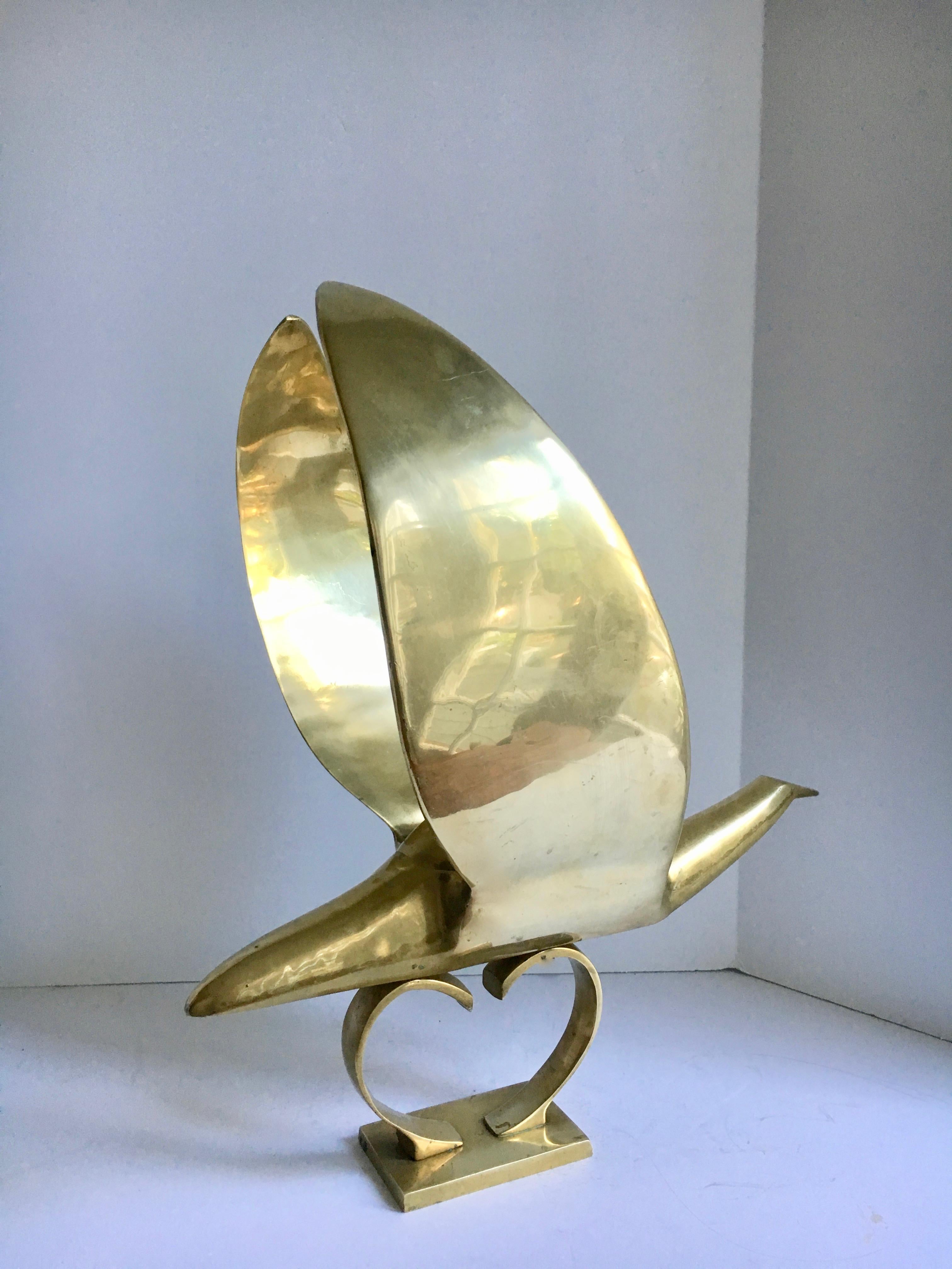 Brass Bird Sculpture Hood Ornament 1