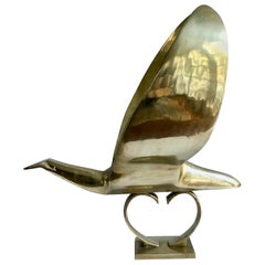 Vintage Brass Bird Sculpture Hood Ornament