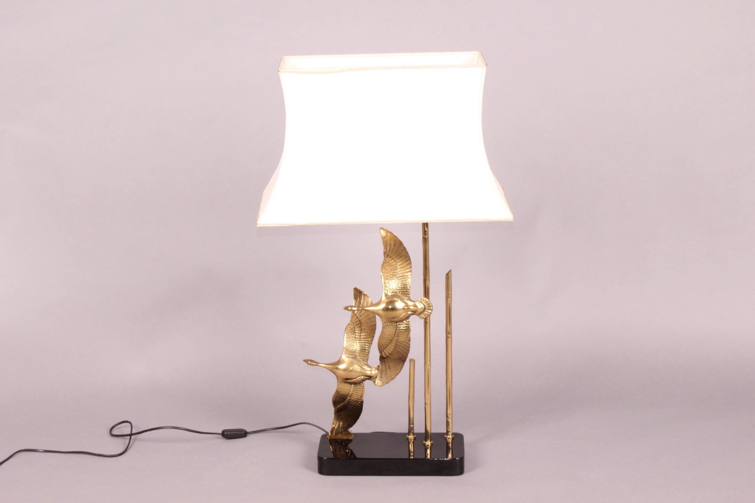 Brass Bird Table Lamp In Good Condition In grand Lancy, CH